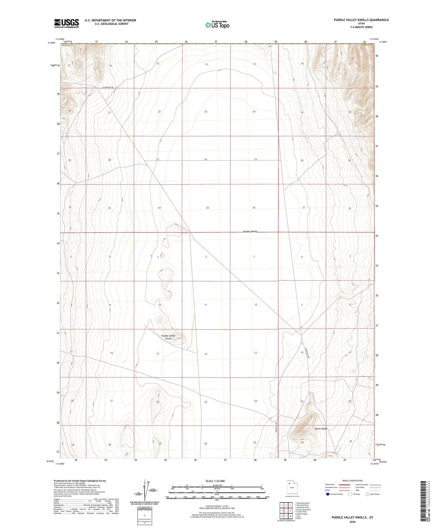 Puddle Valley Knolls Utah US Topo Map Image