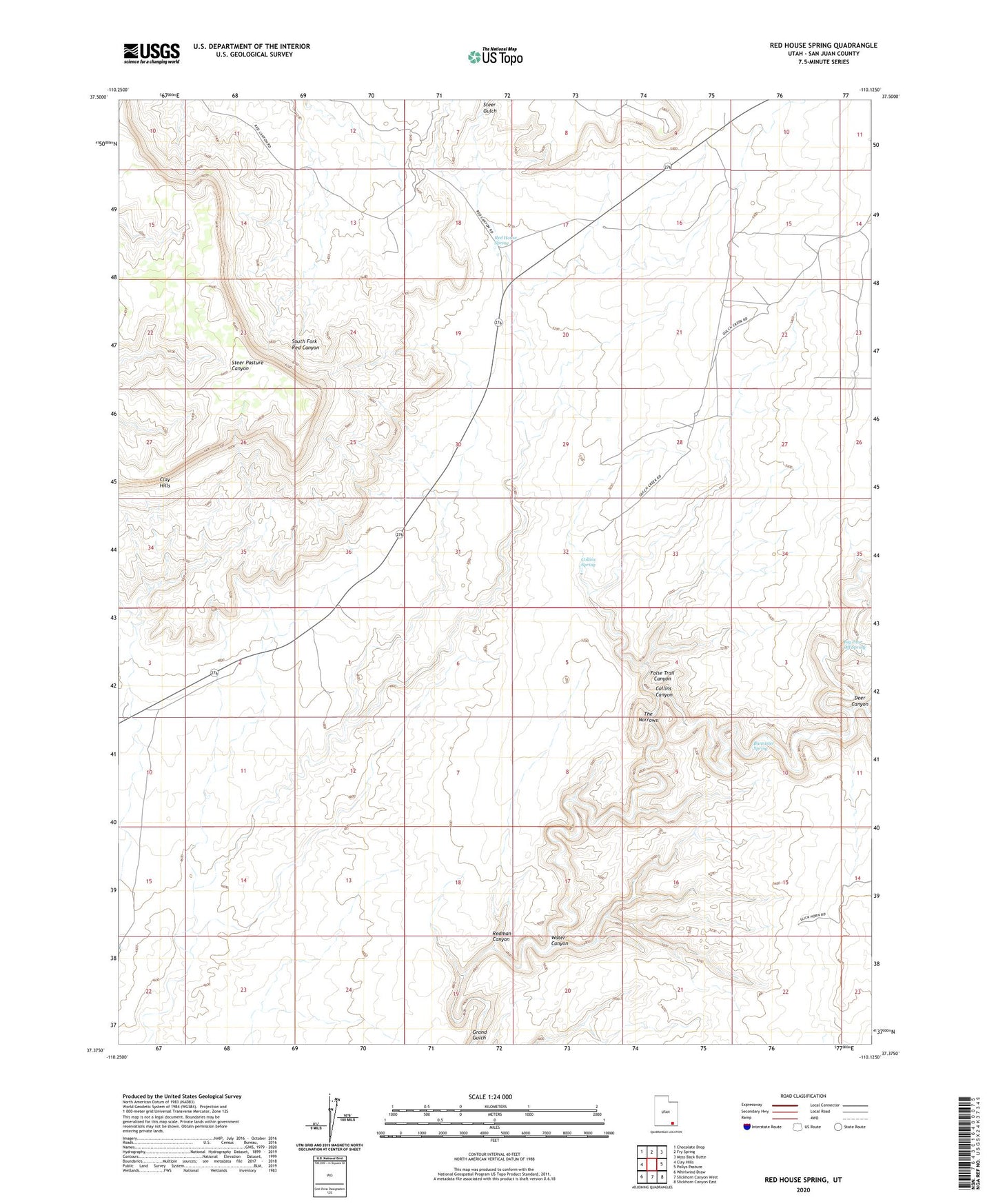 Red House Spring Utah US Topo Map Image