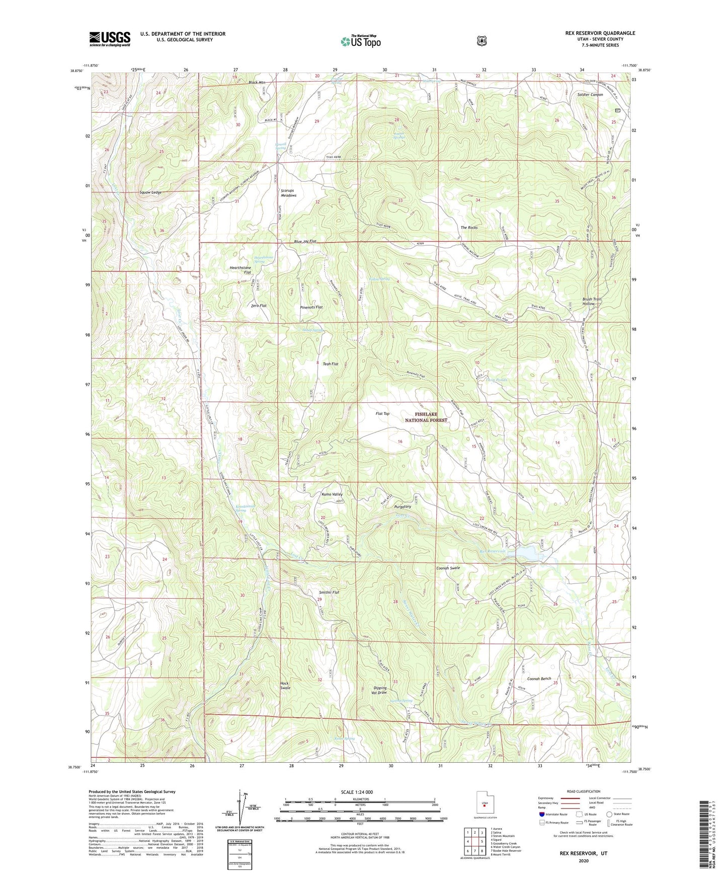 Rex Reservoir Utah US Topo Map Image