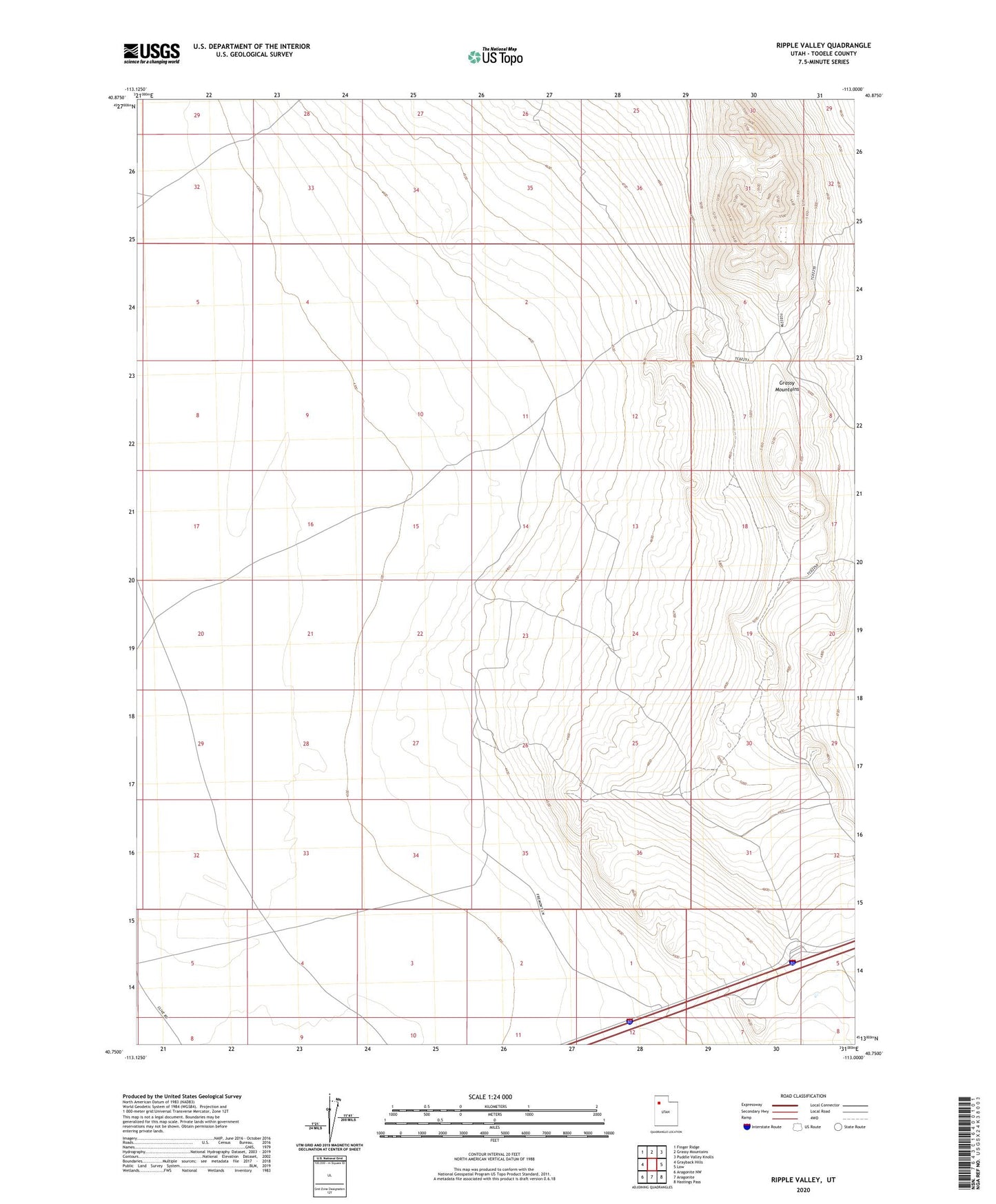 Ripple Valley Utah US Topo Map Image