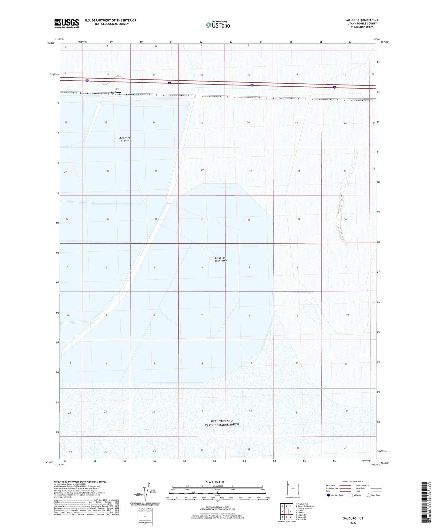 Salduro Utah US Topo Map Image