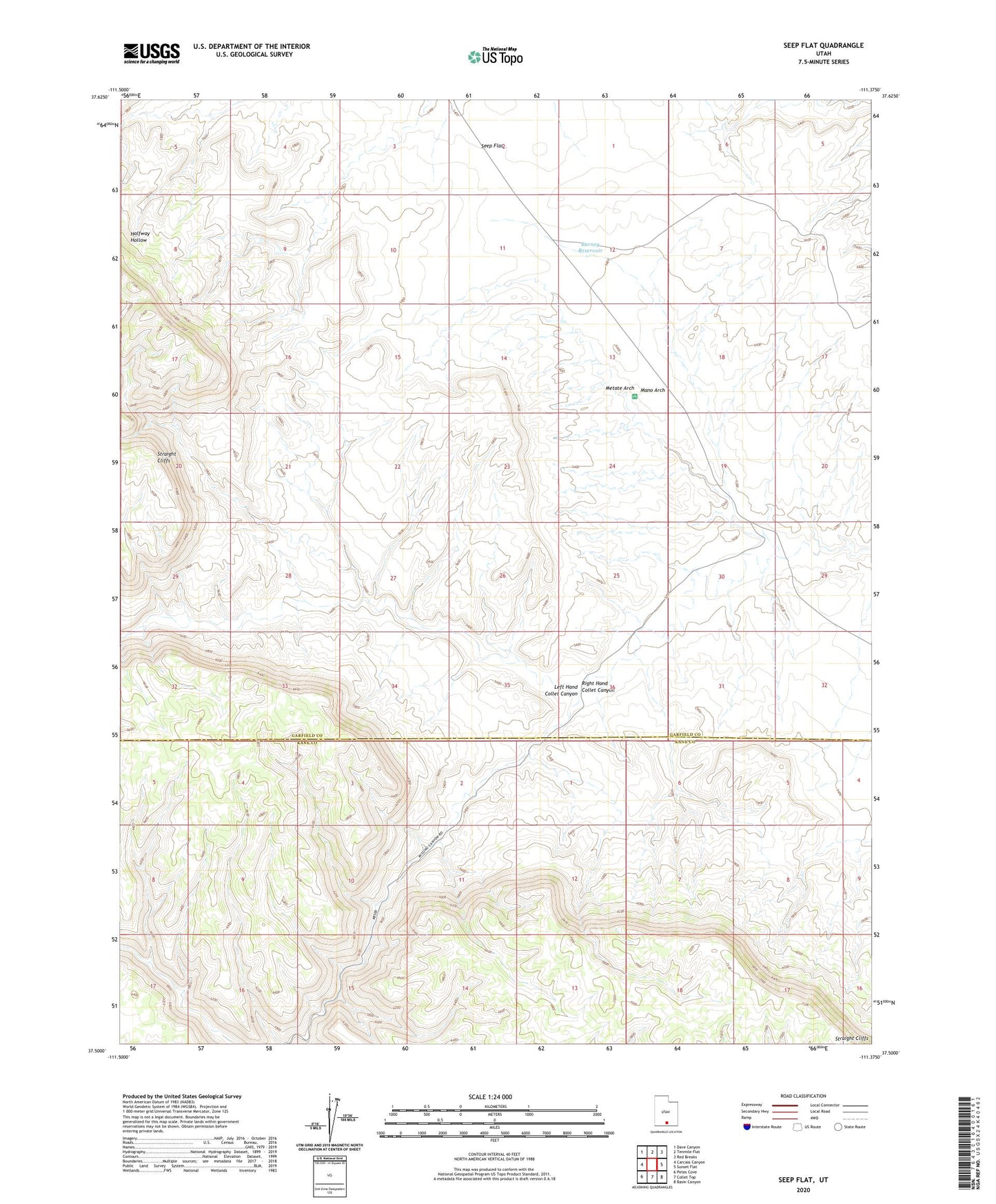 Seep Flat Utah US Topo Map Image