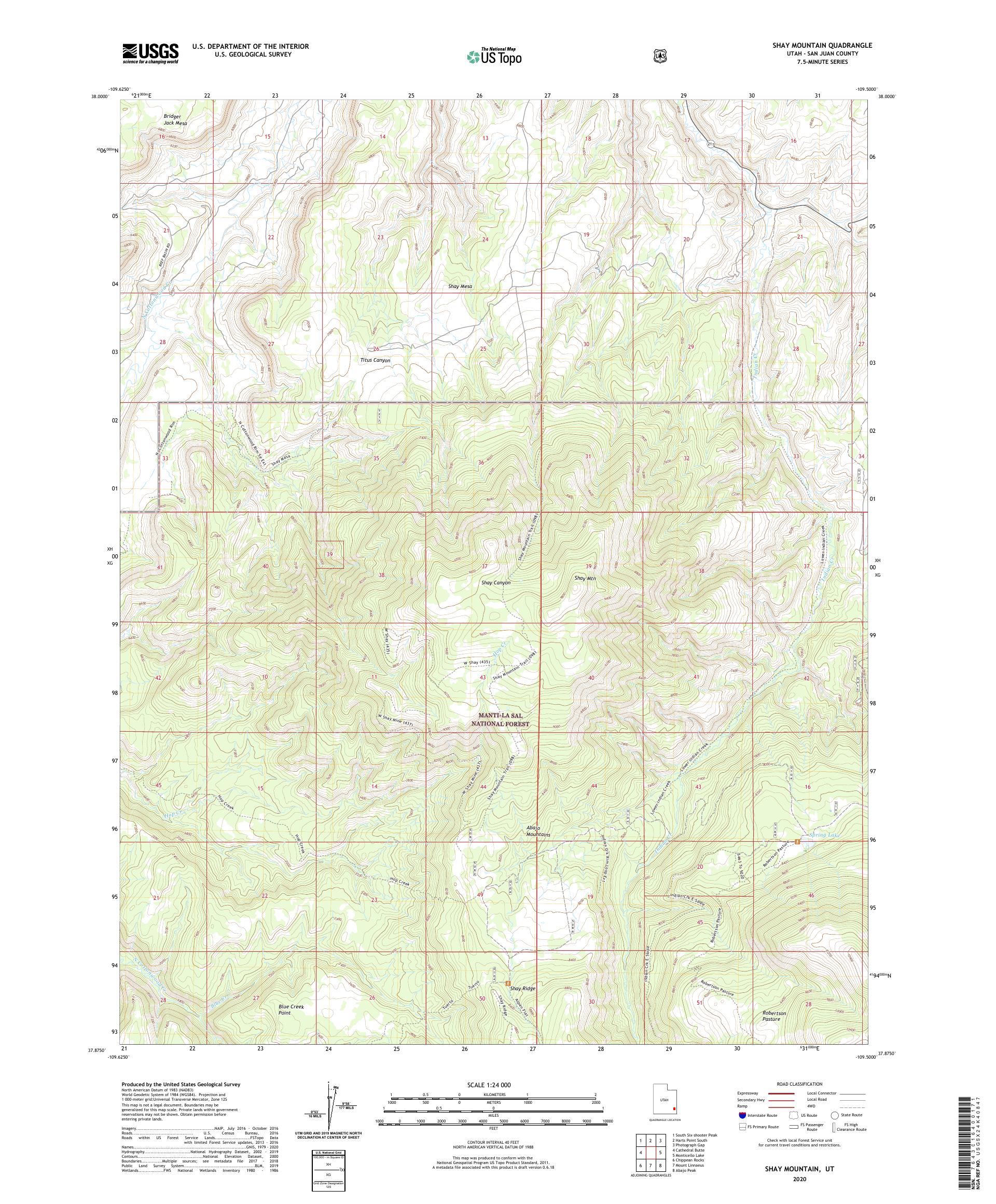 Shay Mountain Utah US Topo Map MyTopo Map Store