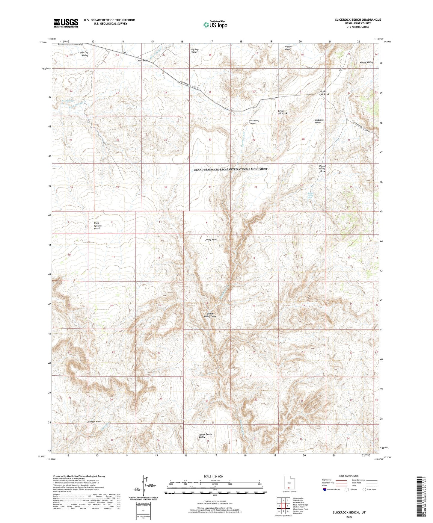 Slickrock Bench Utah US Topo Map Image