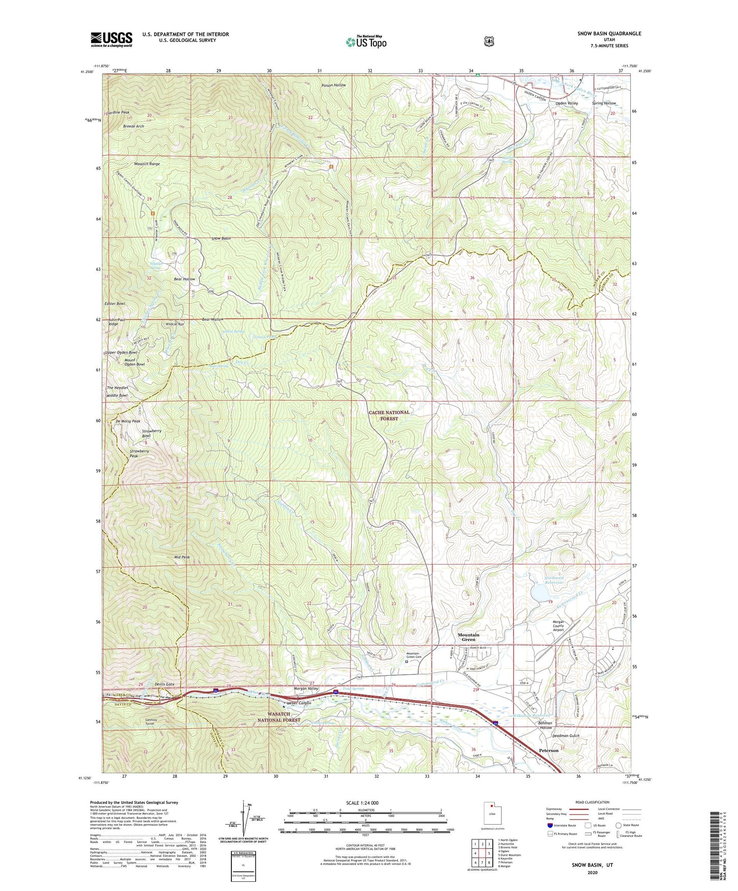 Snow Basin Utah US Topo Map Image