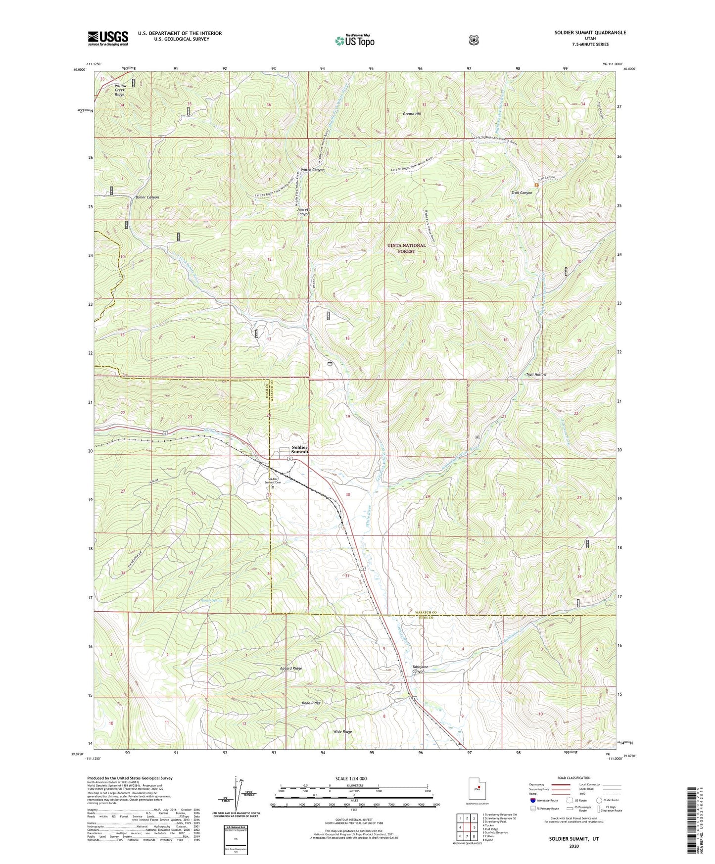 Soldier Summit Utah US Topo Map Image