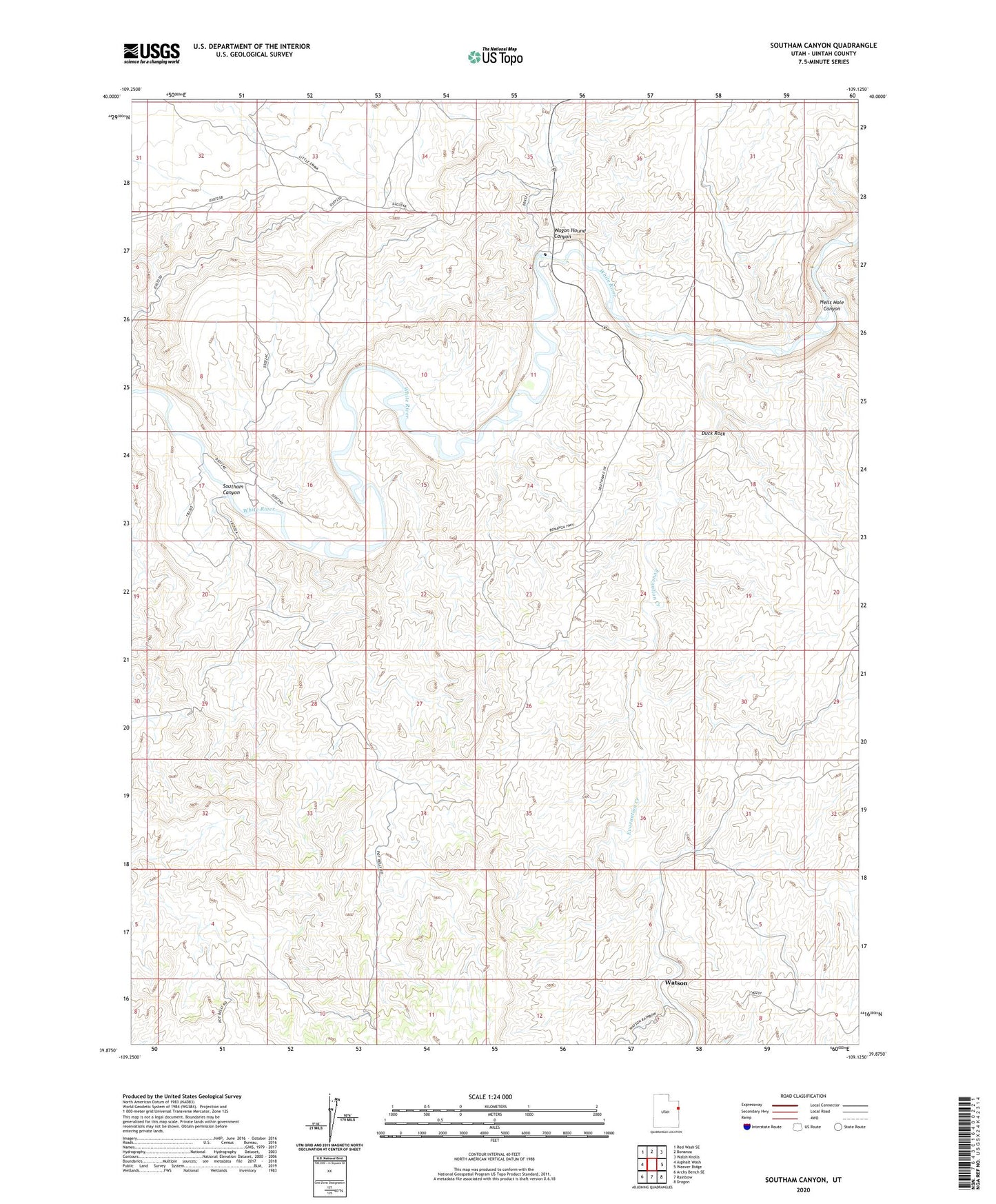 Southam Canyon Utah US Topo Map Image