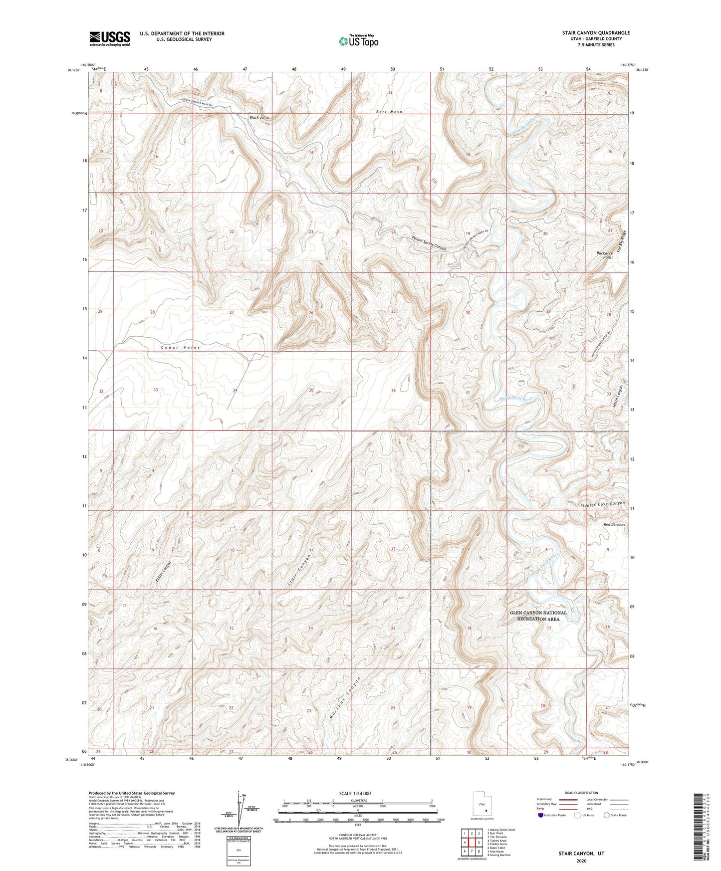 Stair Canyon Utah US Topo Map Image
