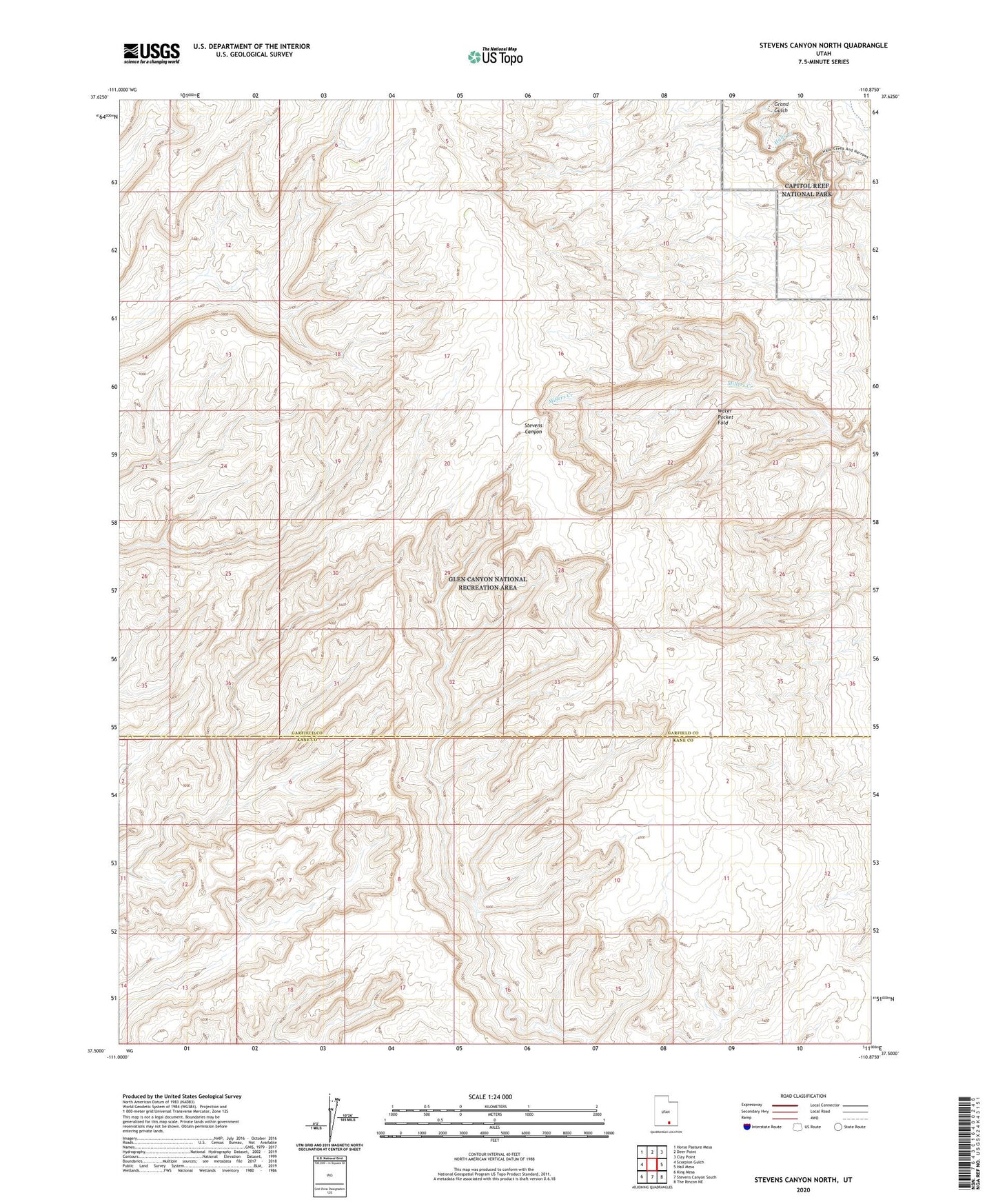 Stevens Canyon North Utah US Topo Map Image