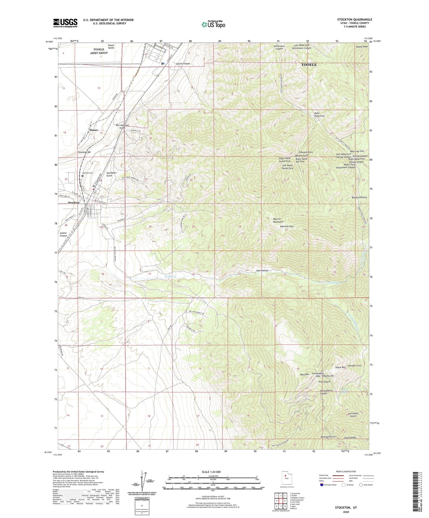 Stockton Utah US Topo Map Image