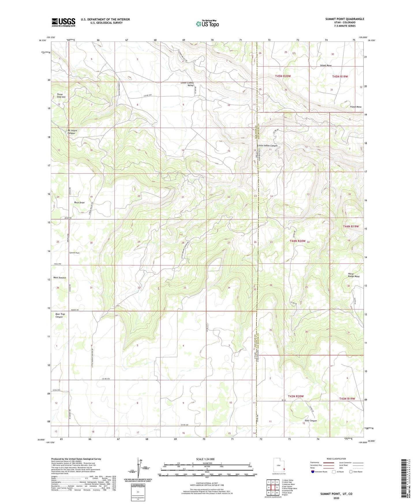 Summit Point Utah US Topo Map Image