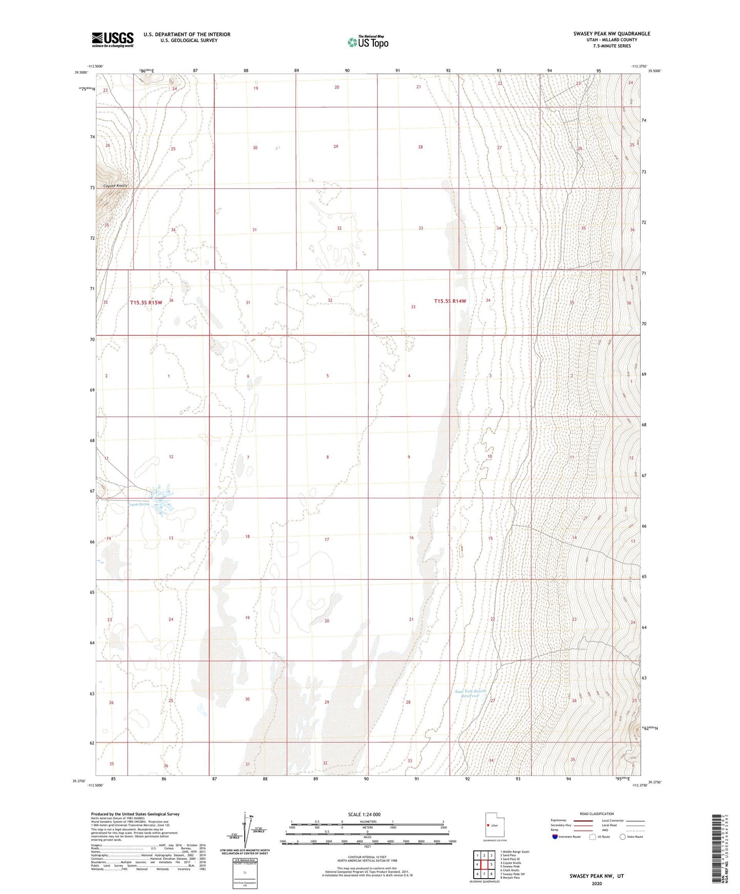 Swasey Peak NW Utah US Topo Map Image