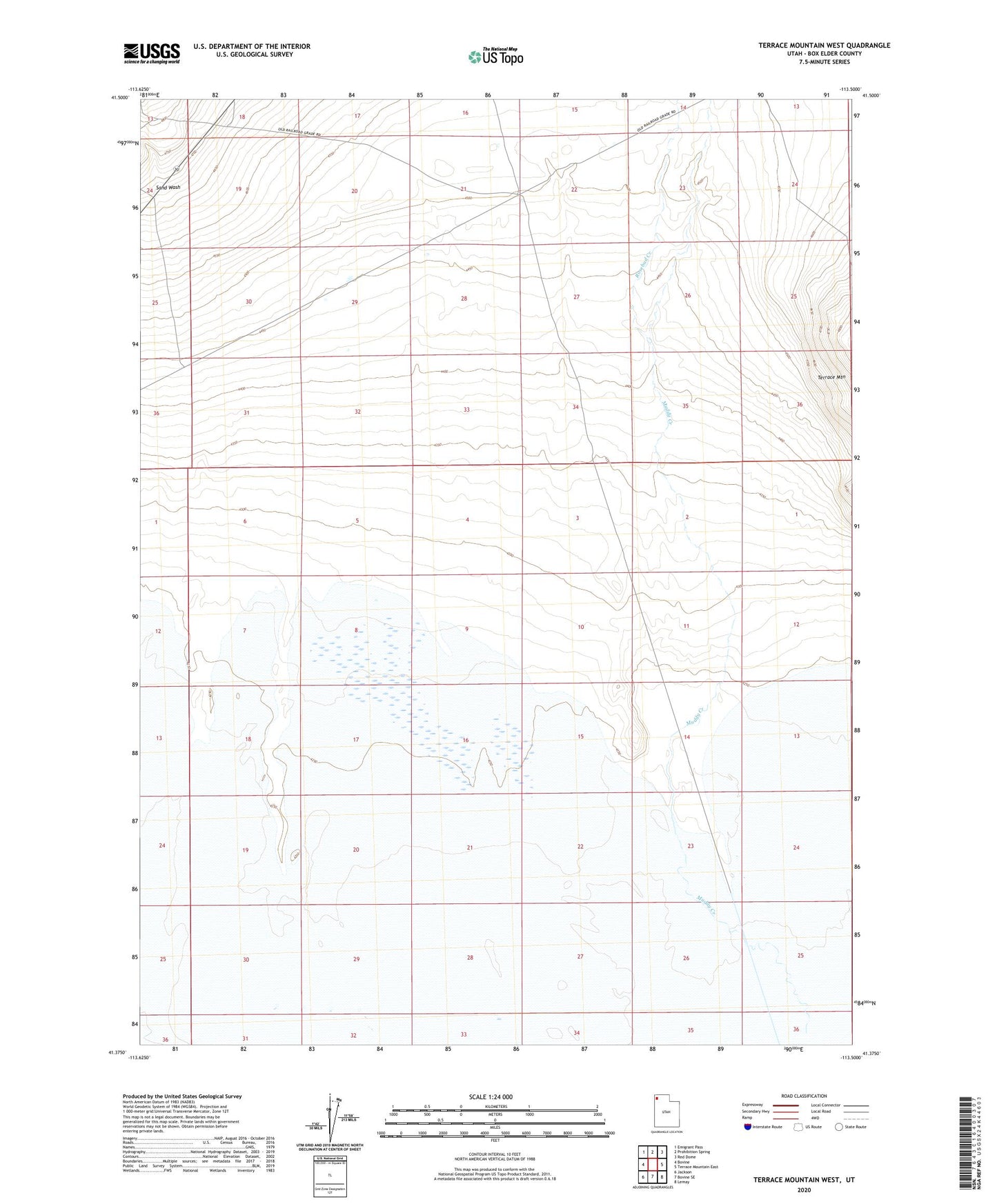 Terrace Mountain West Utah US Topo Map Image