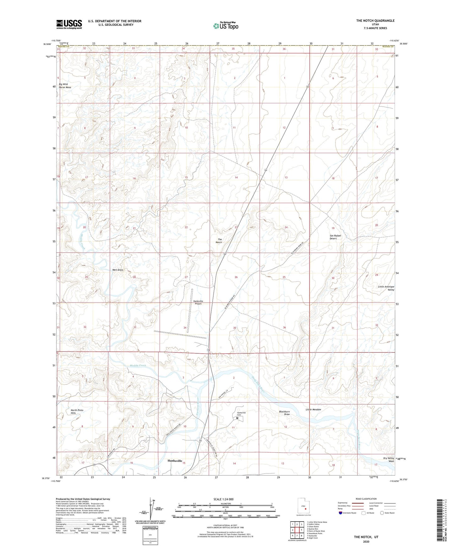 The Notch Utah US Topo Map Image