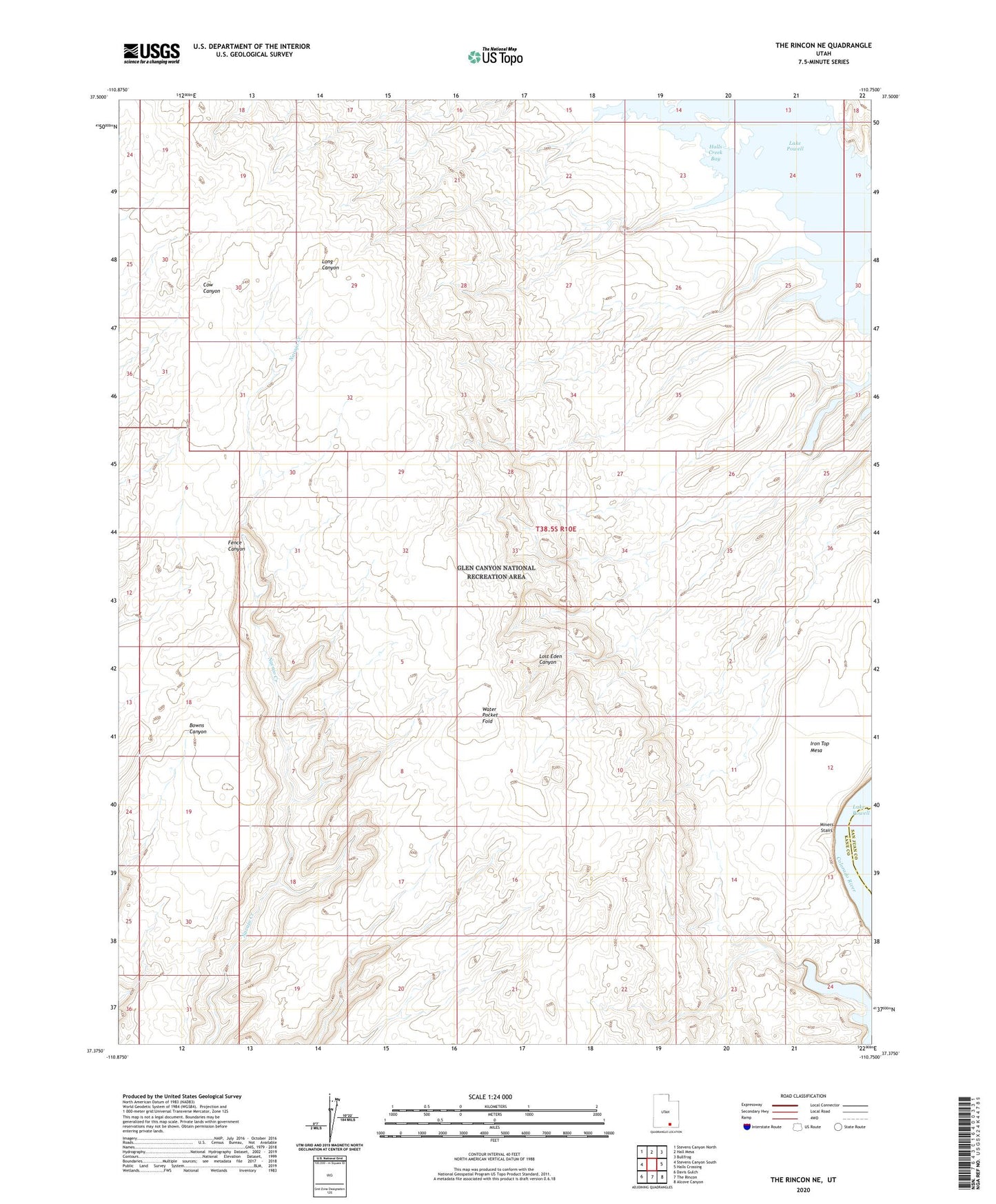 The Rincon NE Utah US Topo Map Image