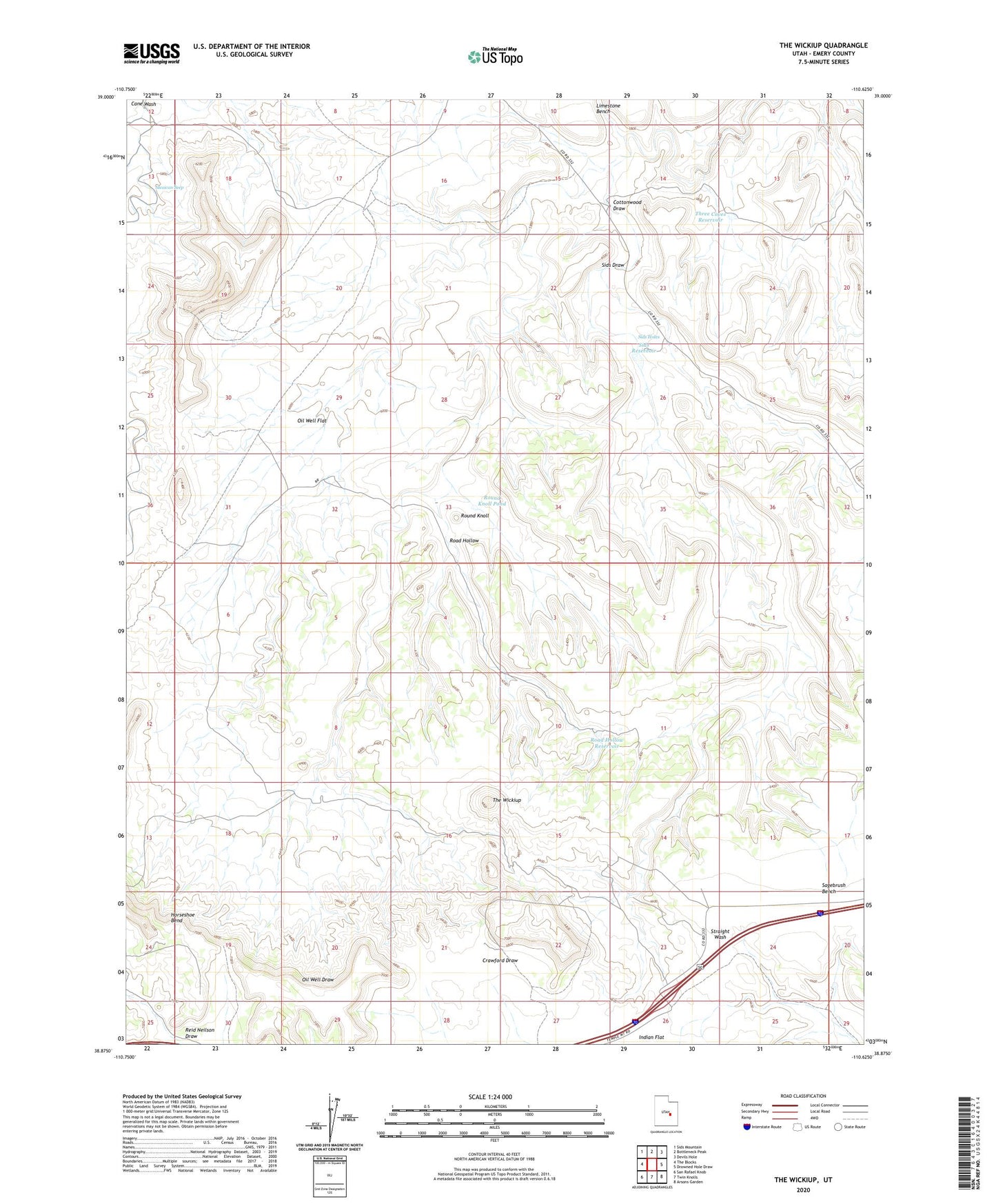 The Wickiup Utah US Topo Map Image