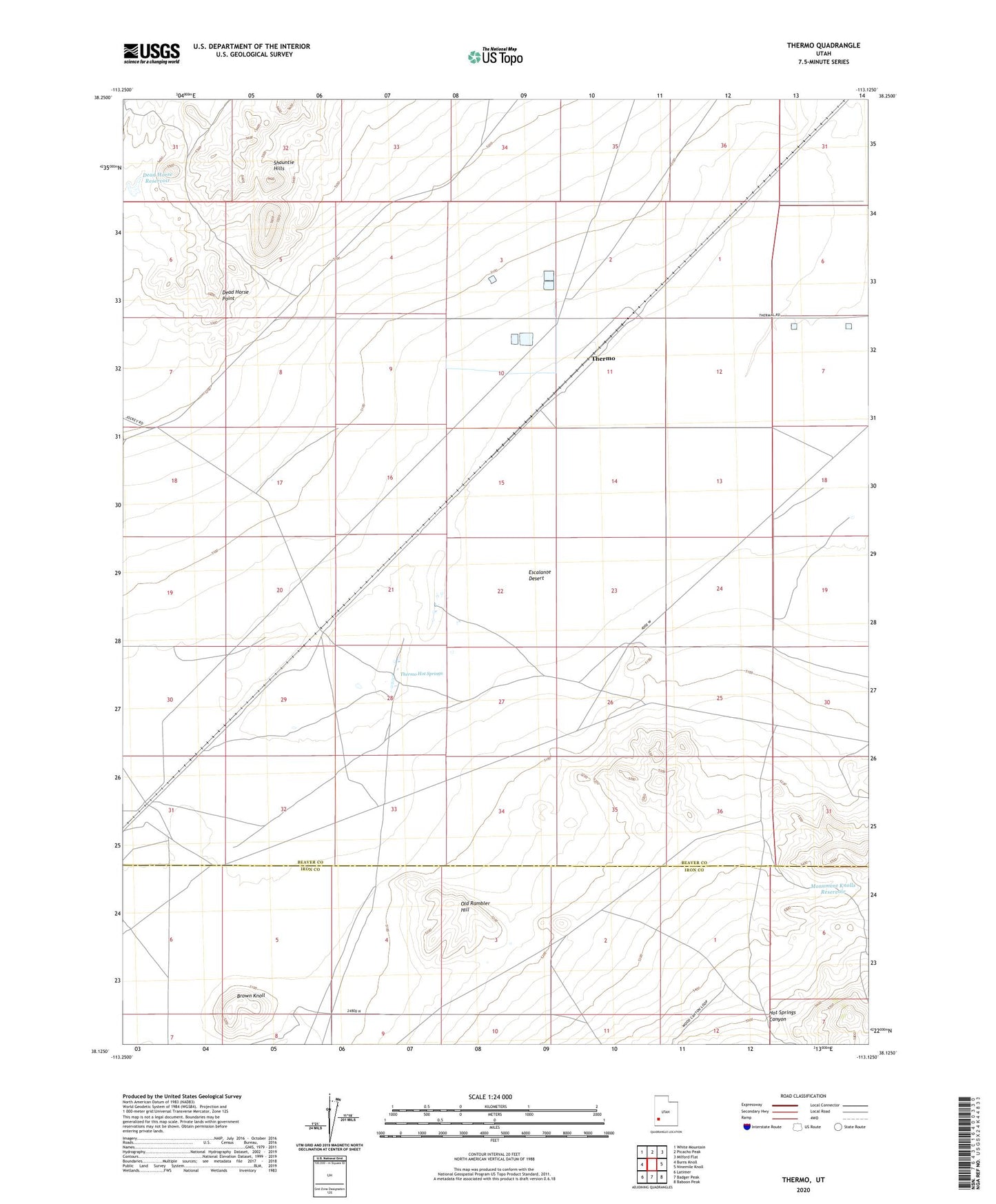 Thermo Utah US Topo Map Image