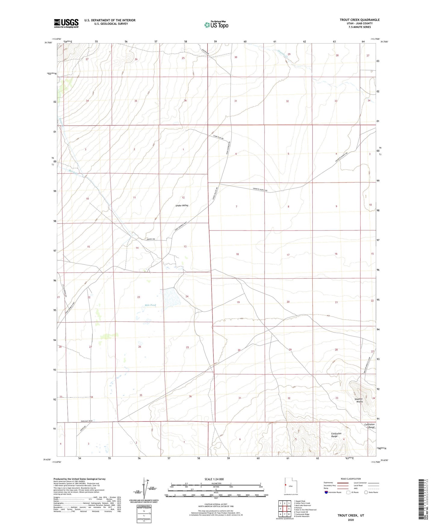 Trout Creek Utah US Topo Map Image