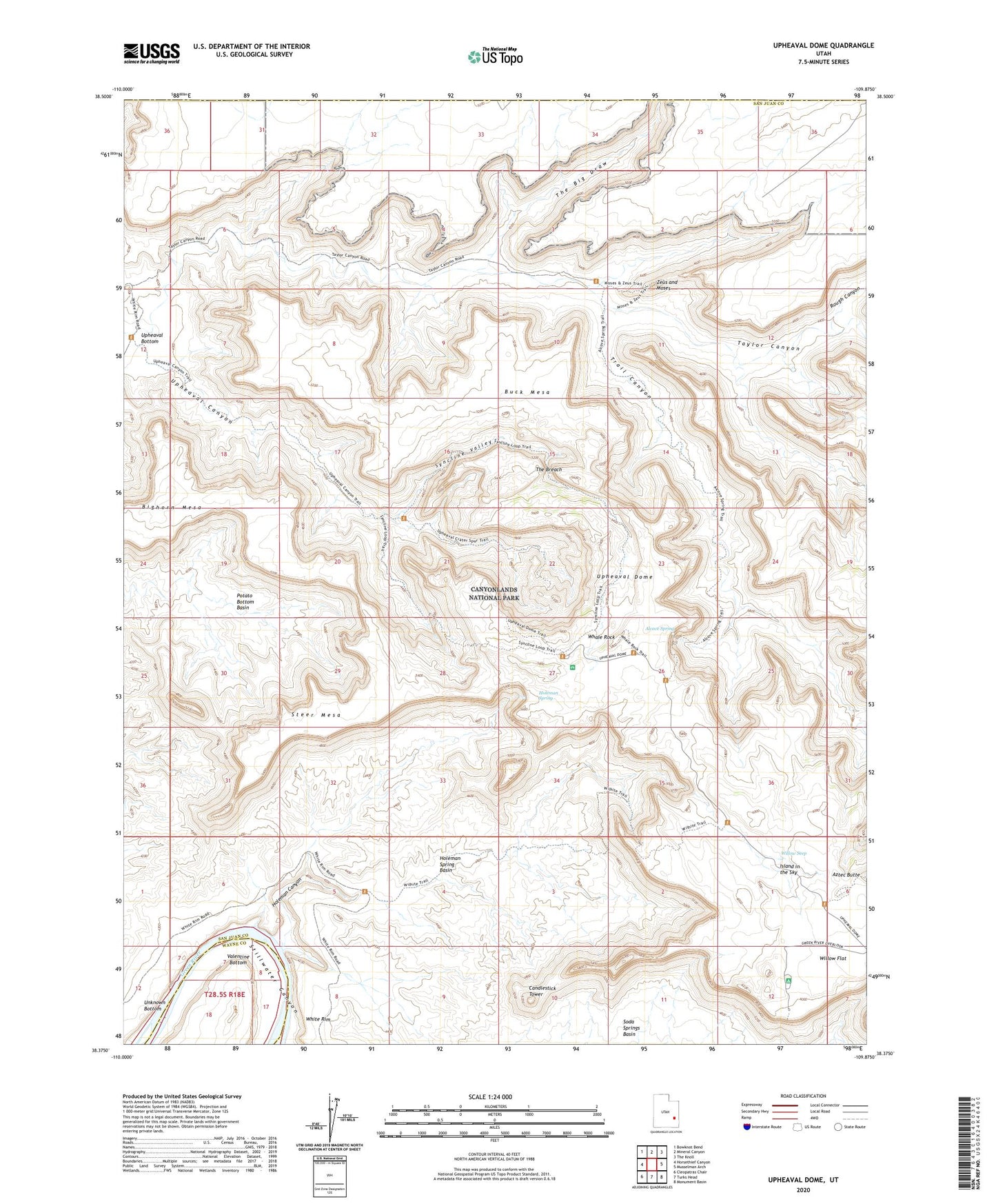 Upheaval Dome Utah US Topo Map Image