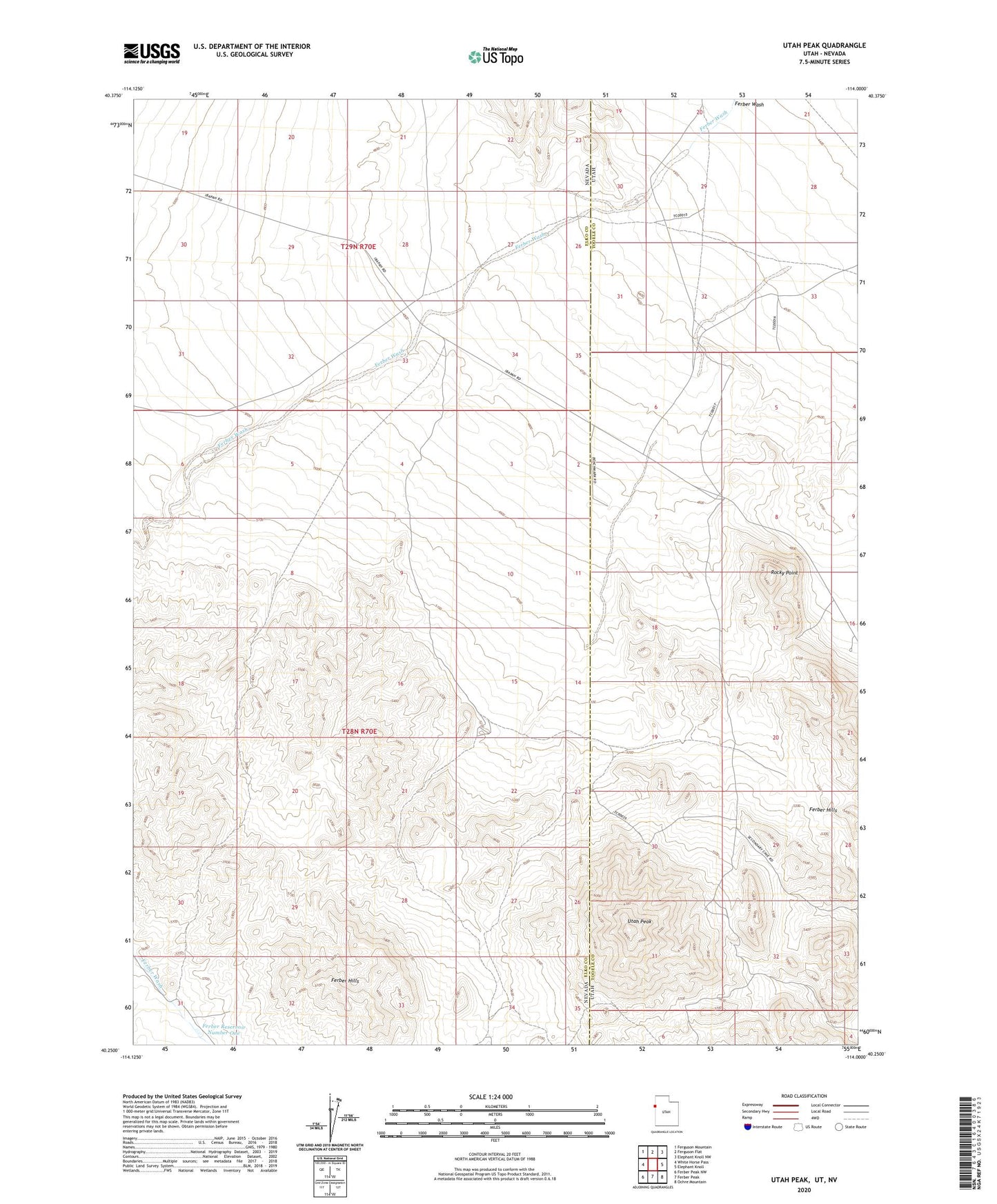 Utah Peak Utah US Topo Map Image