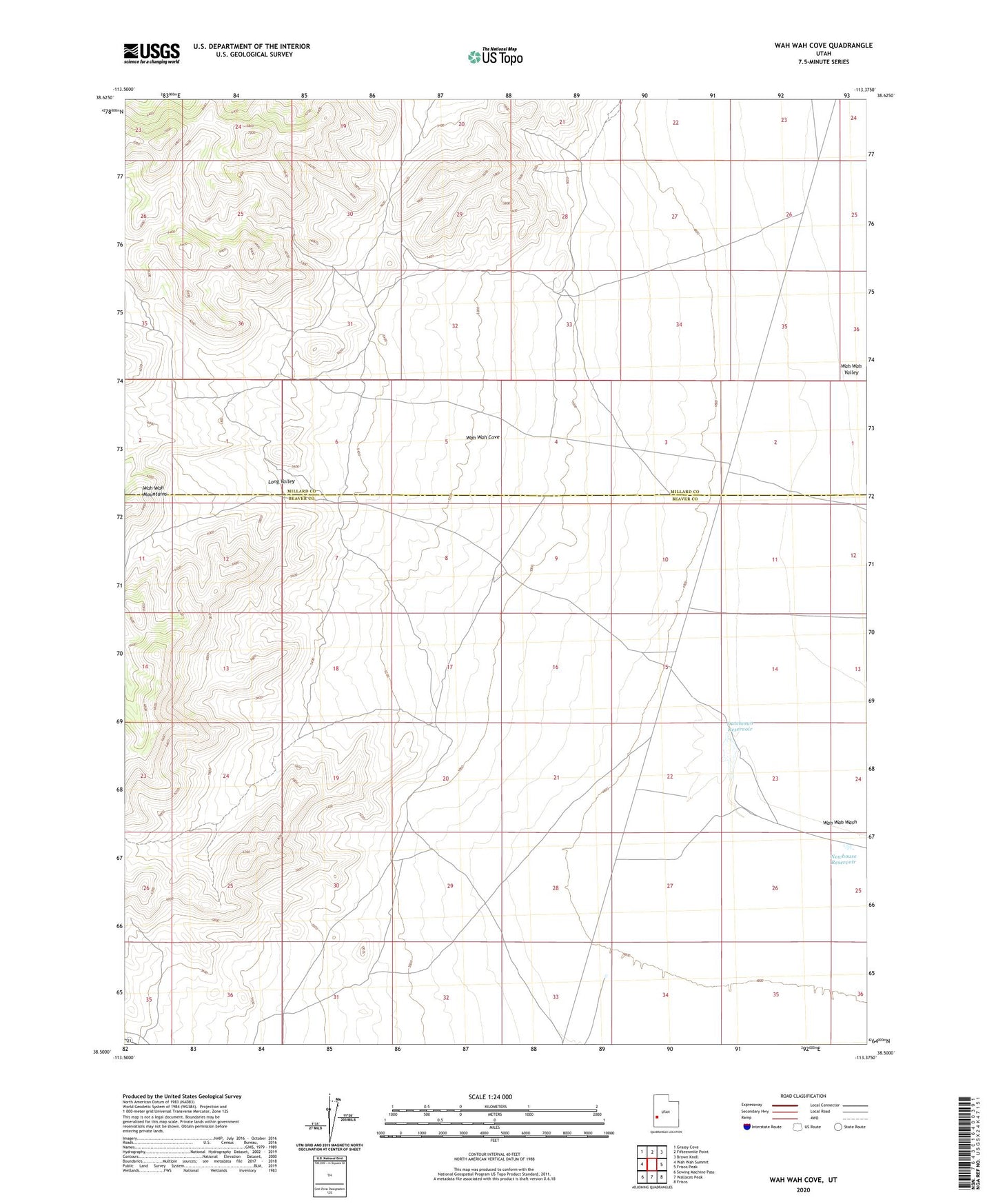 Wah Wah Cove Utah US Topo Map Image