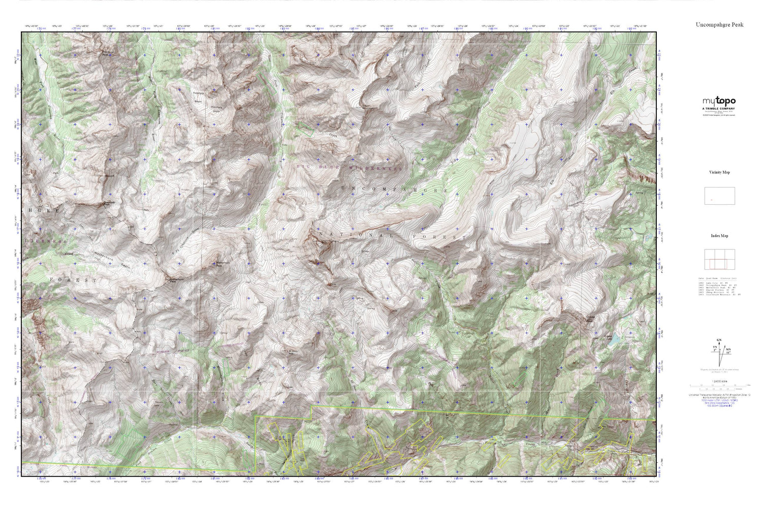 Uncompahgre Peak MyTopo Explorer Series Map Image