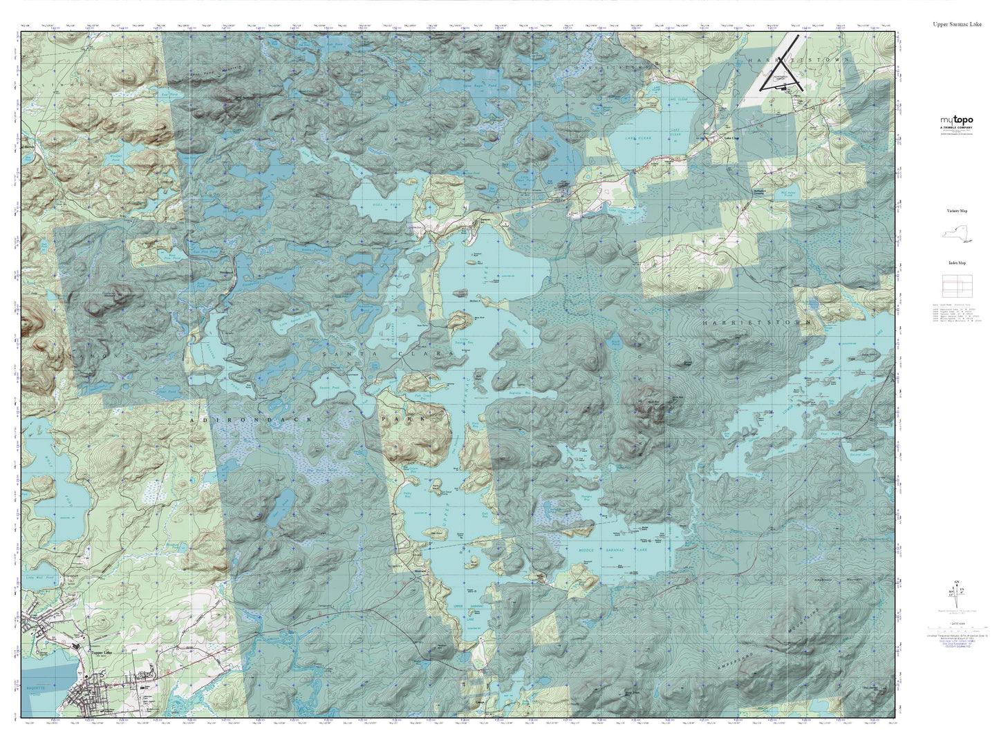 Upper Saranac Lake MyTopo Explorer Series Map Image