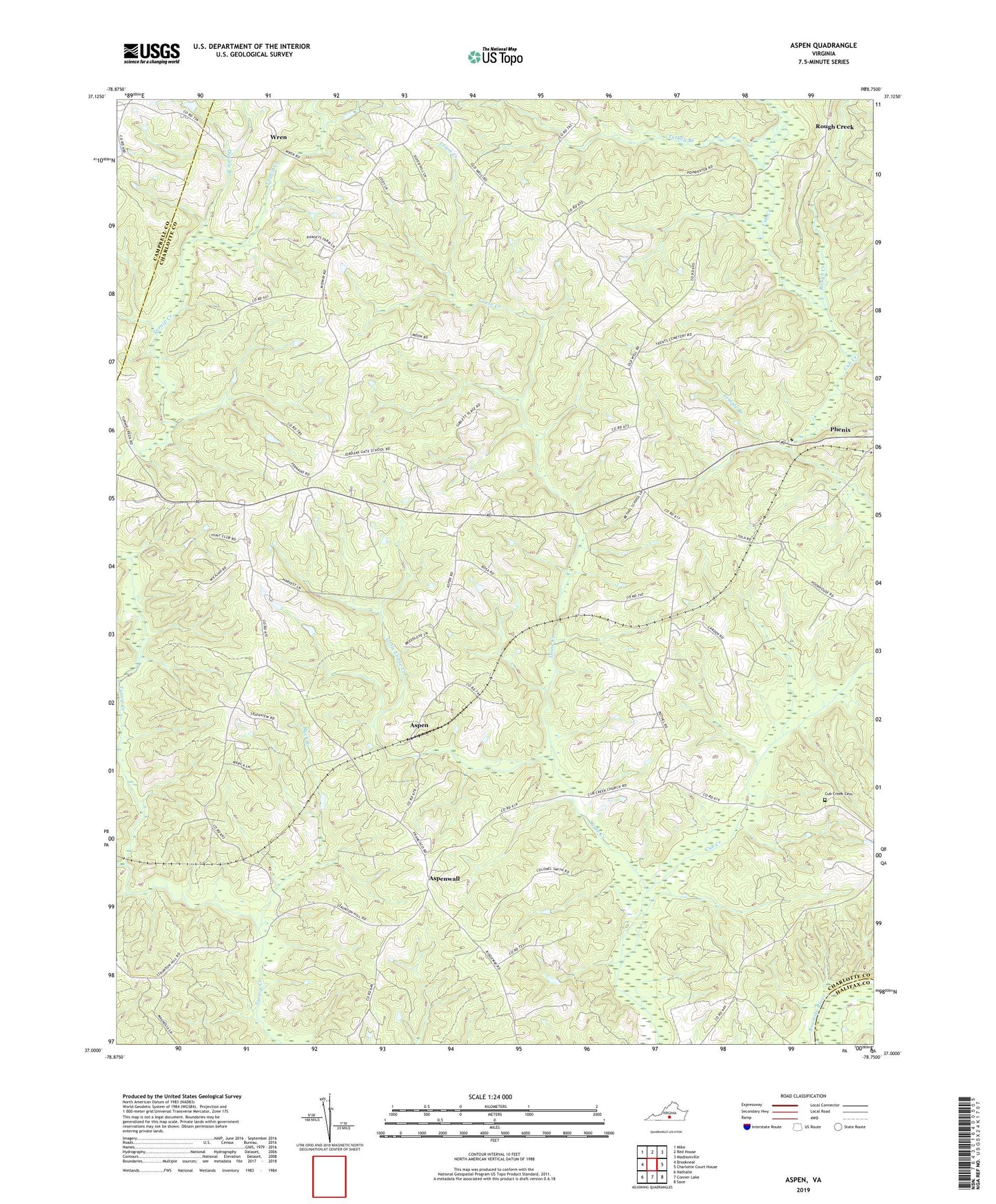 Aspen Virginia US Topo Map Image