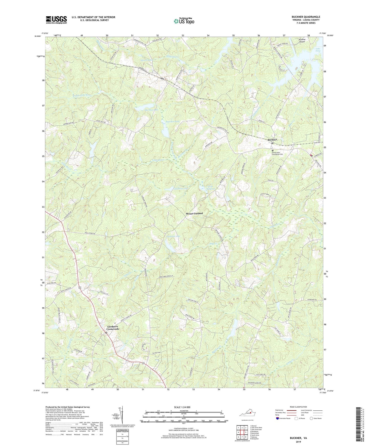 Buckner Virginia US Topo Map Image
