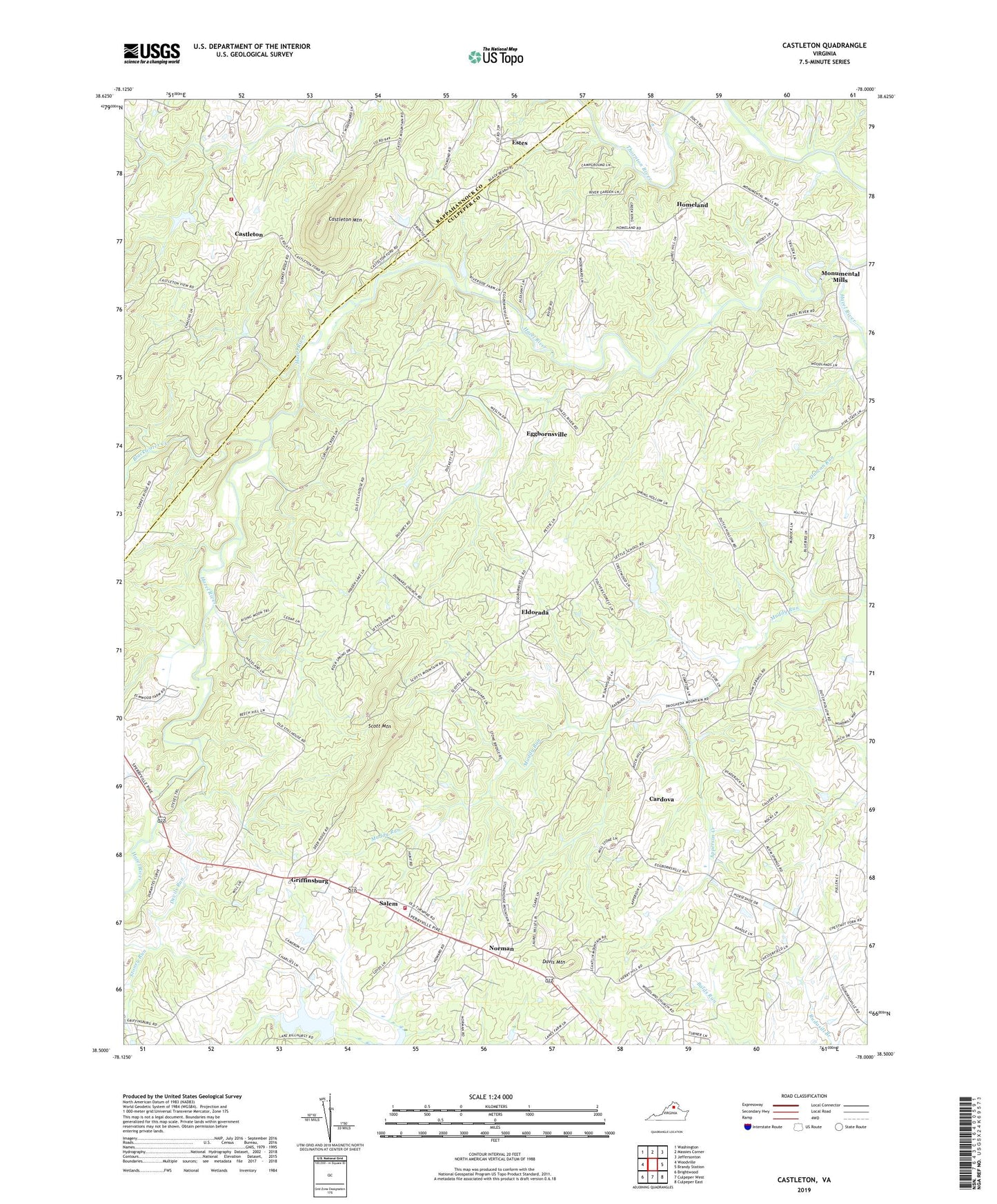 Castleton Virginia US Topo Map Image