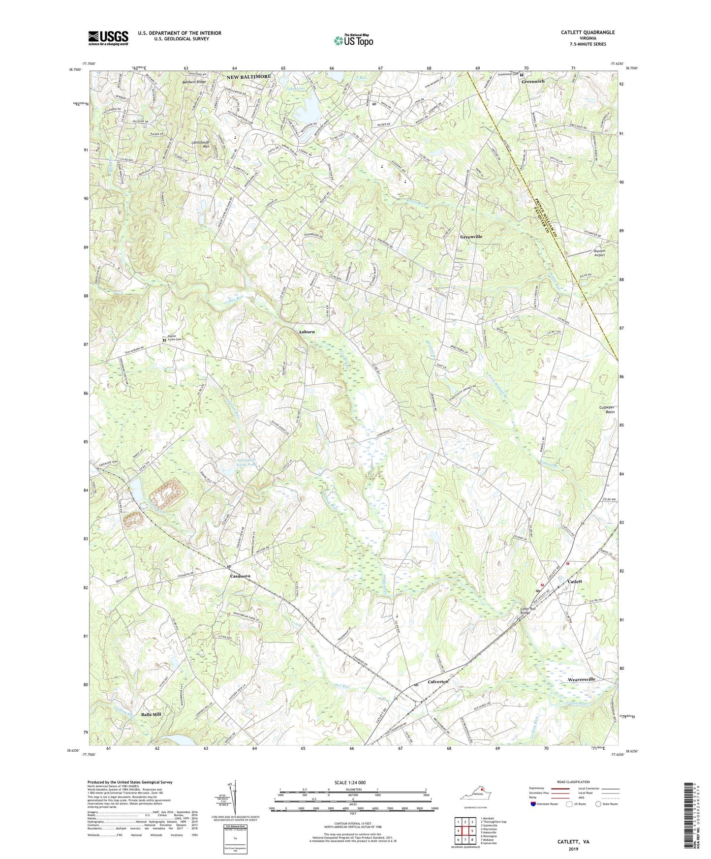 Catlett Virginia US Topo Map Image
