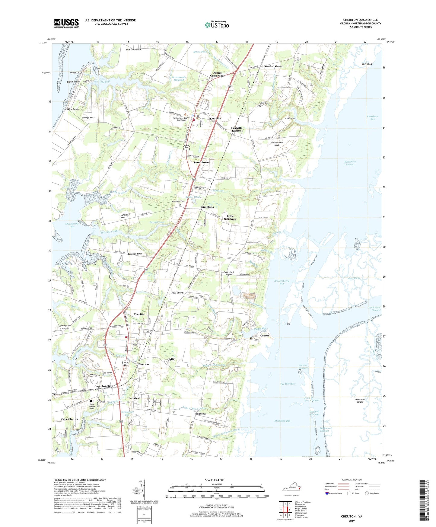 Cheriton Virginia US Topo Map Image