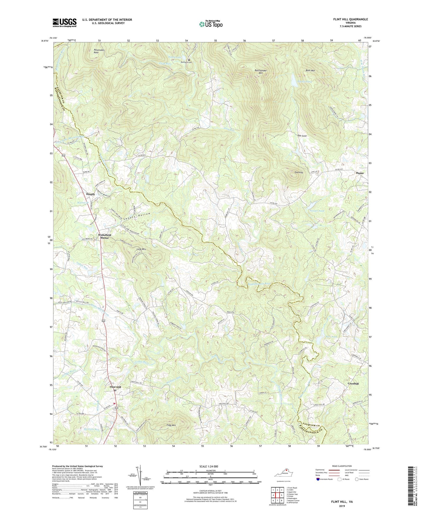 Flint Hill Virginia US Topo Map Image