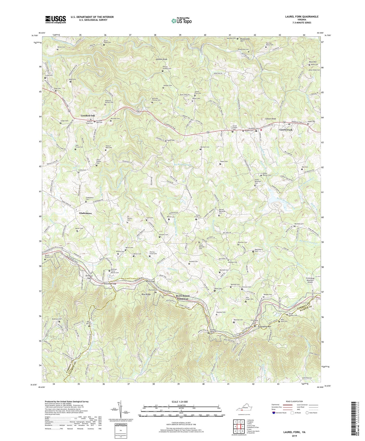 Laurel Fork Virginia US Topo Map Image