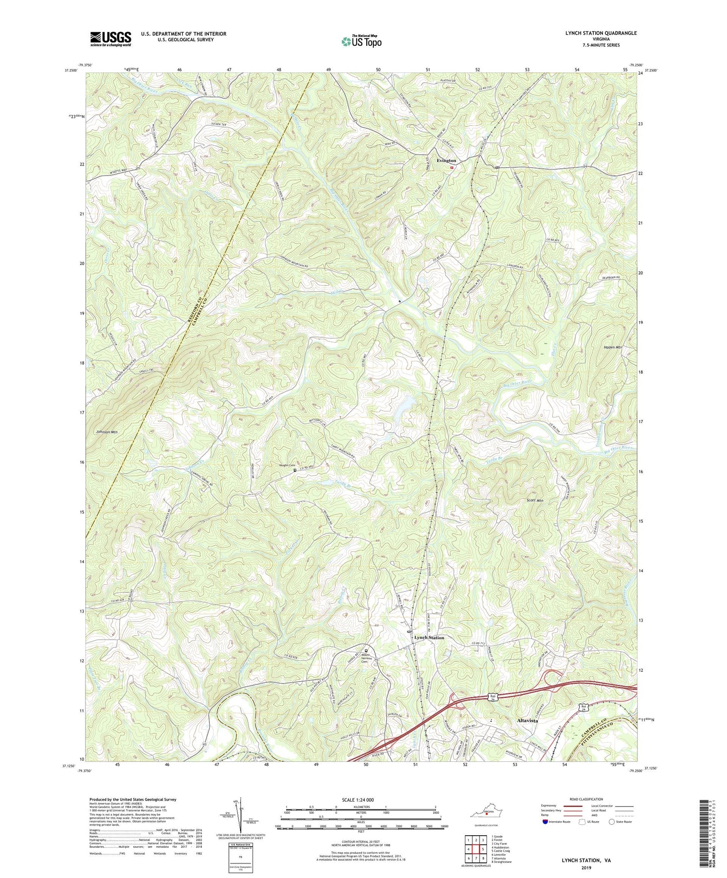 Lynch Station Virginia US Topo Map Image