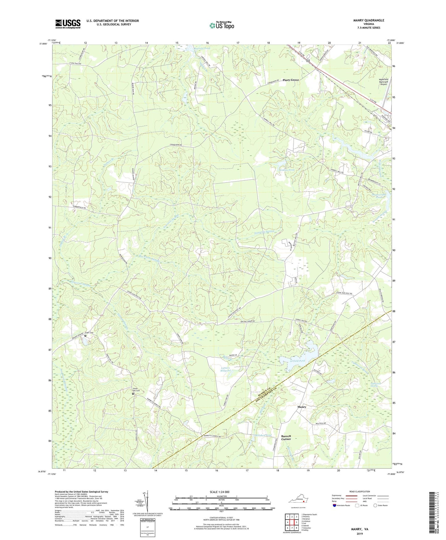 Manry Virginia US Topo Map Image