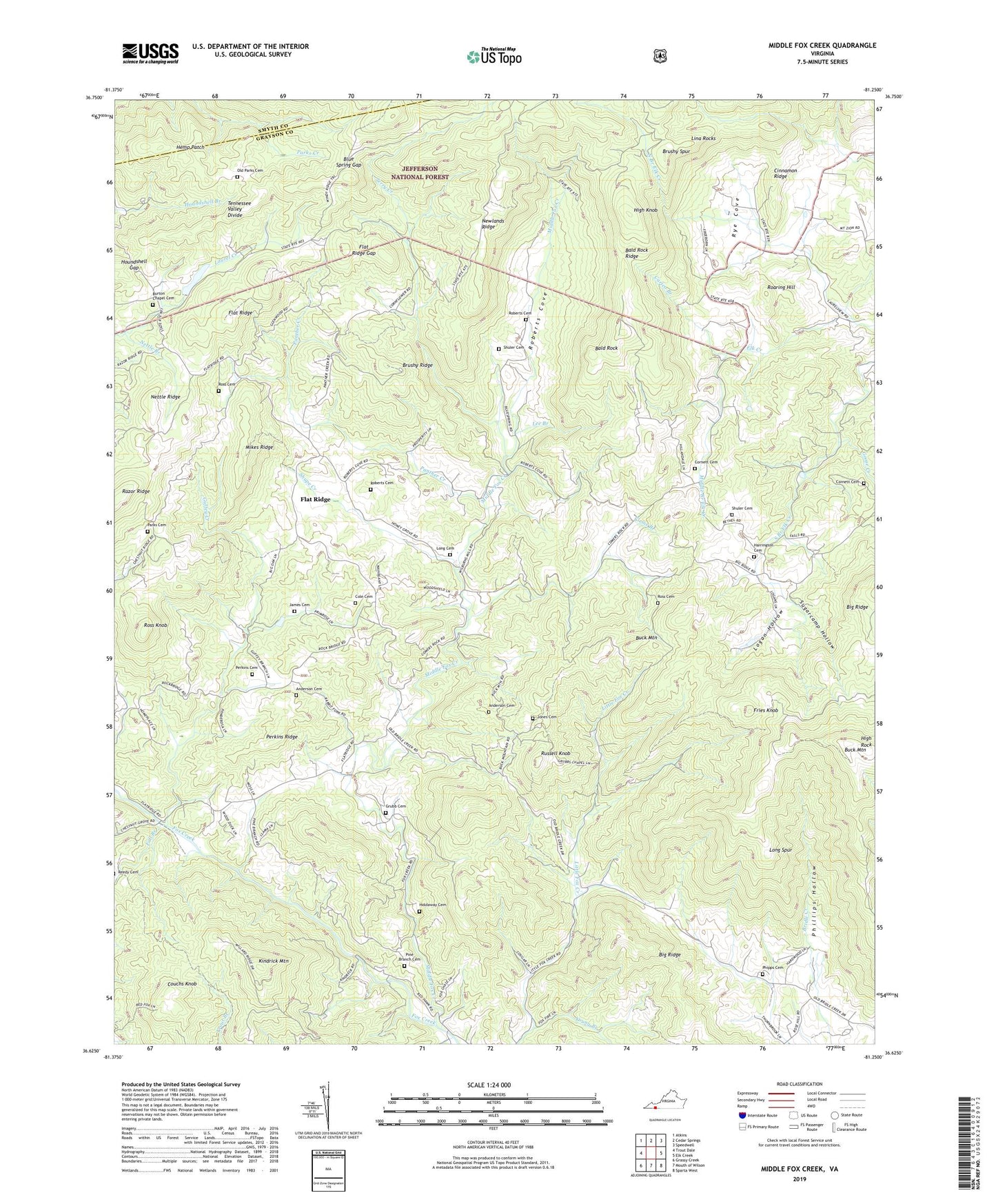 Middle Fox Creek Virginia US Topo Map Image
