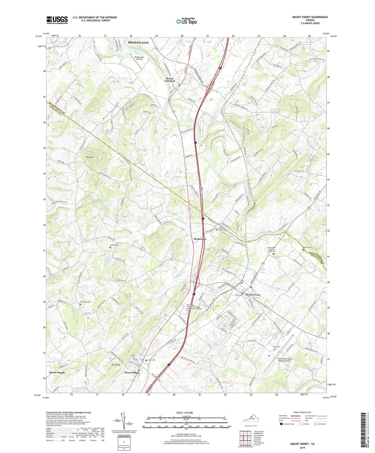 Mount Sidney Virginia US Topo Map Image