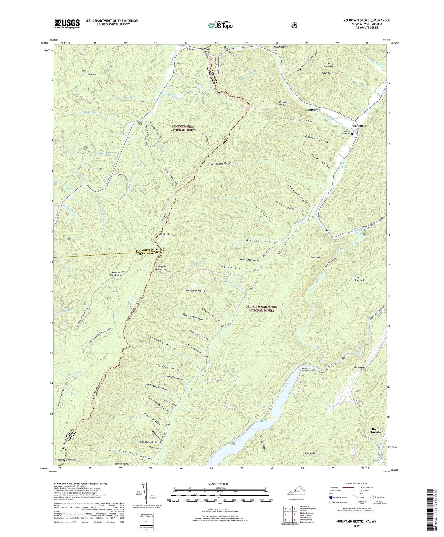 Mountain Grove Virginia US Topo Map Image
