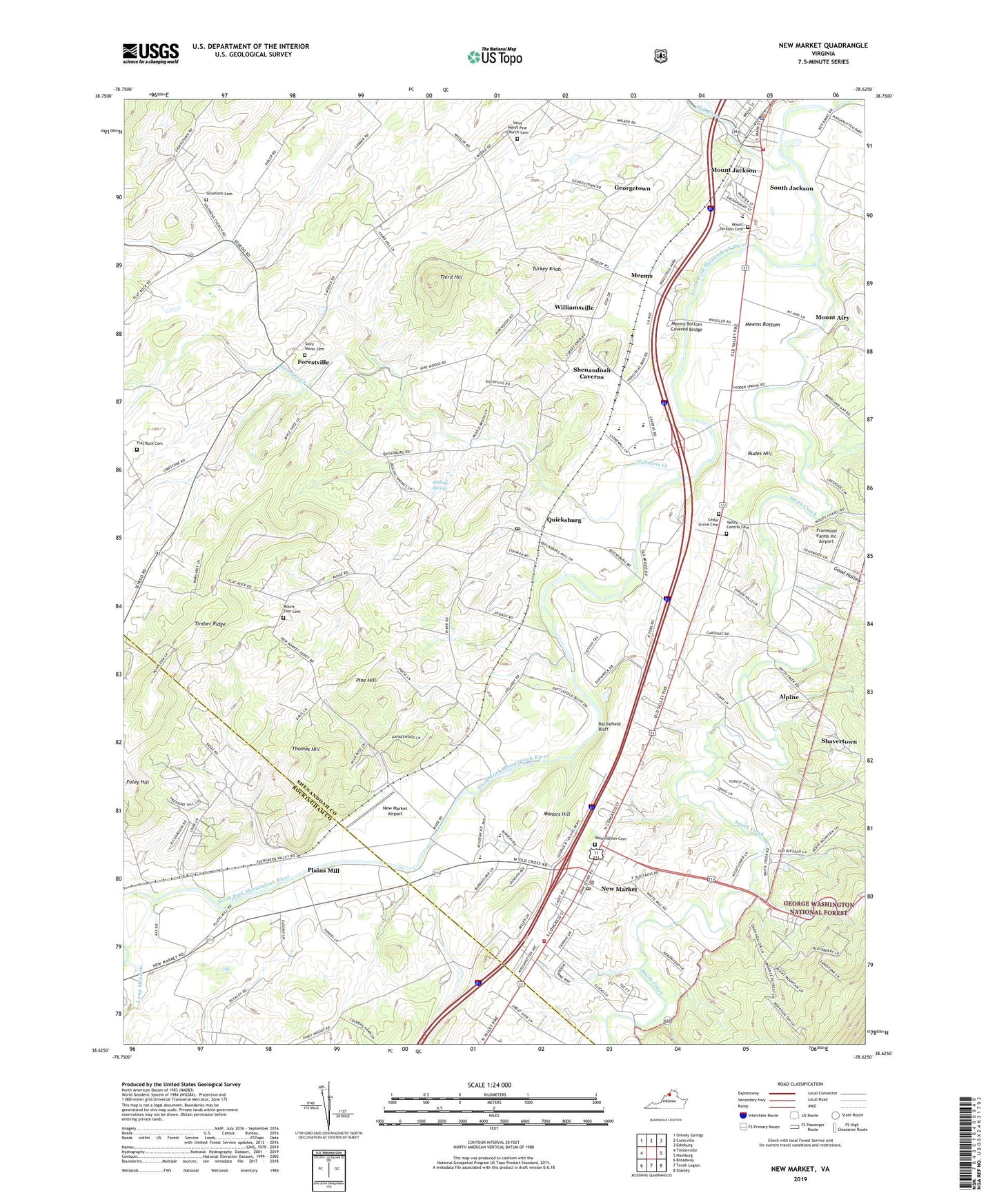 New Market Virginia US Topo Map Image