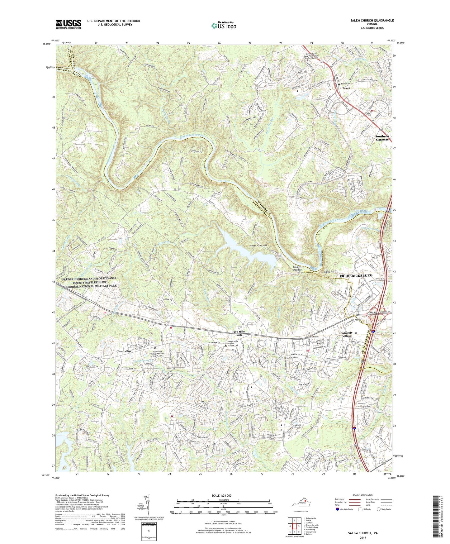 Salem Church Virginia US Topo Map Image