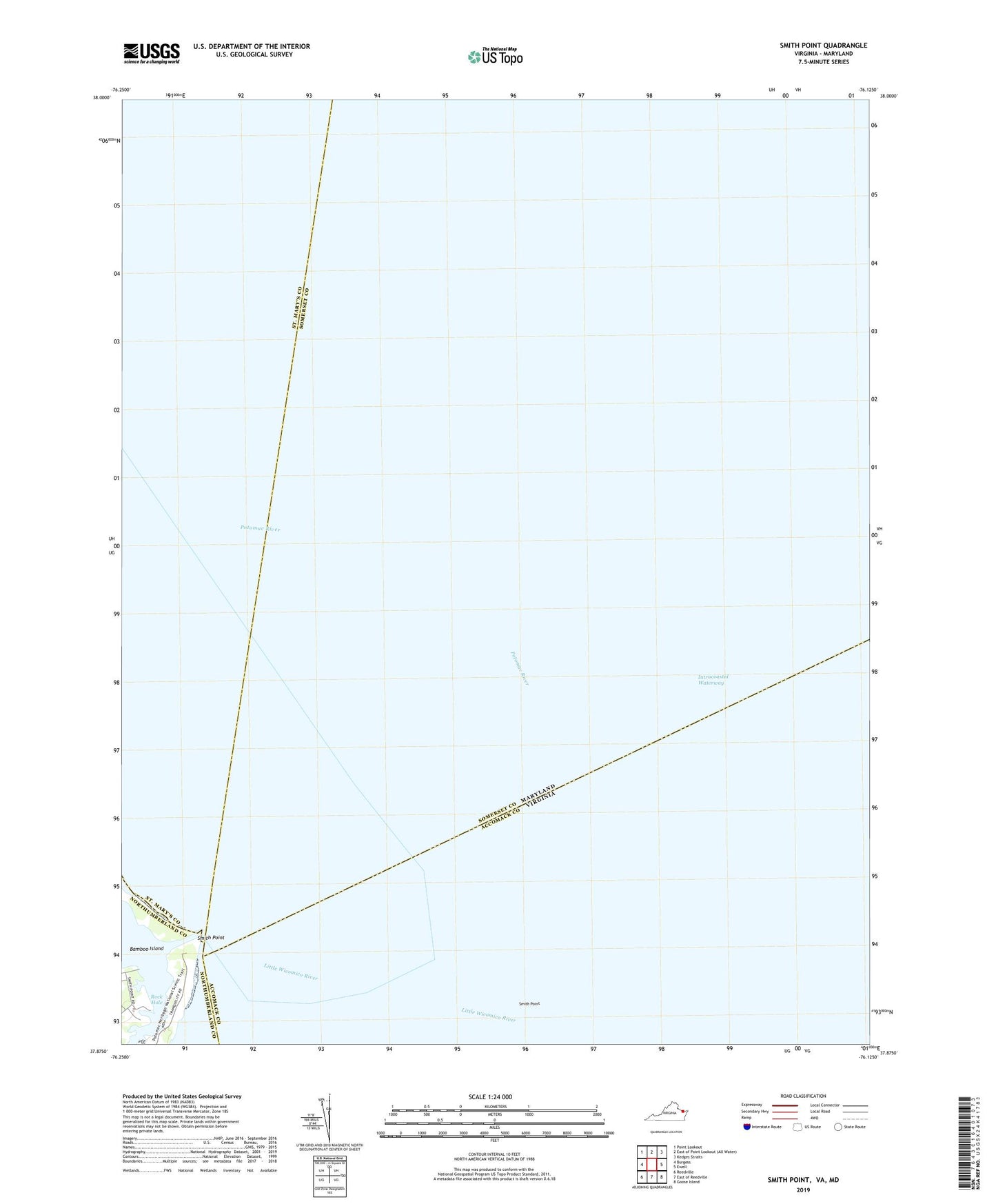 Smith Point Virginia US Topo Map Image