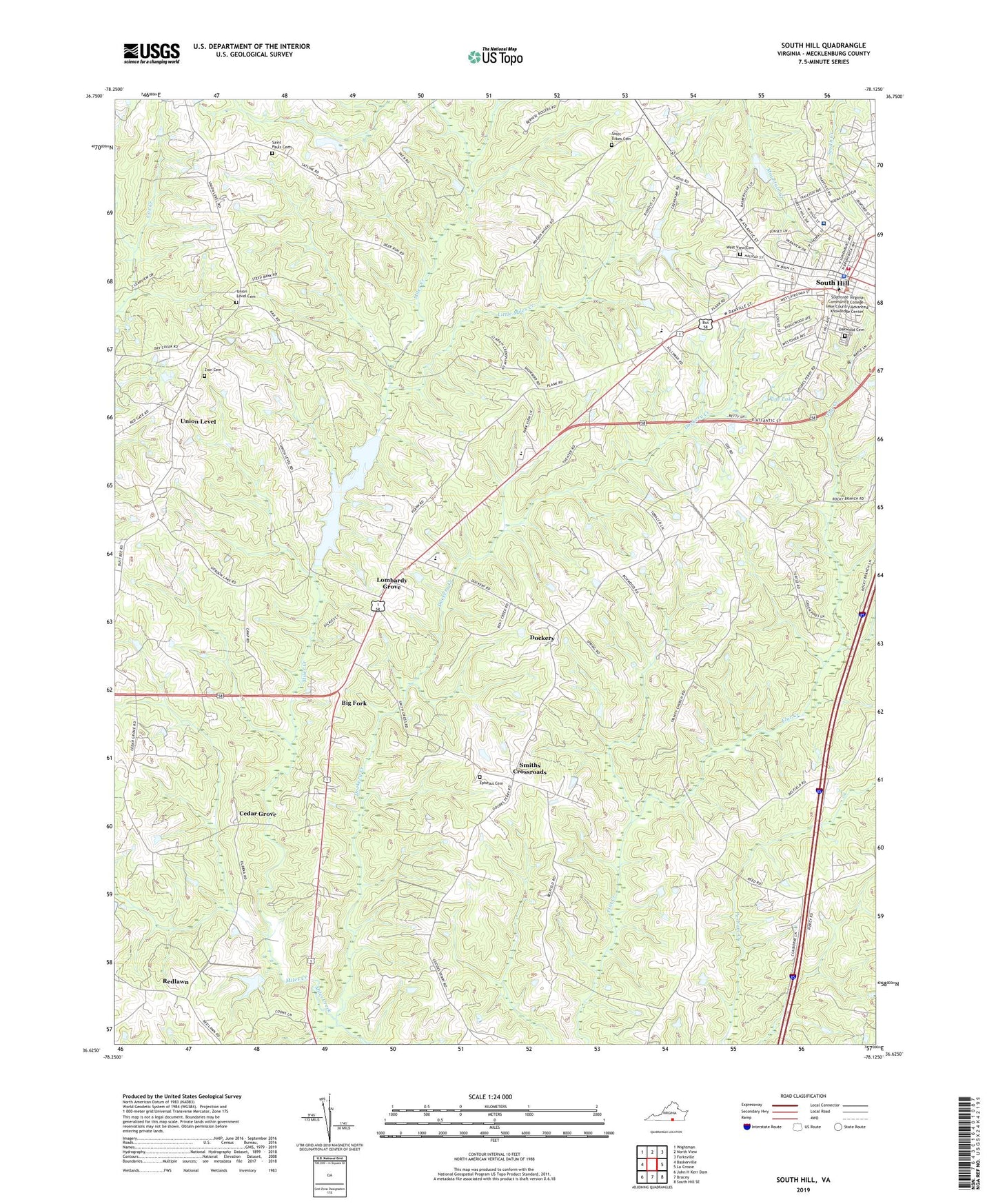 South Hill Virginia US Topo Map Image