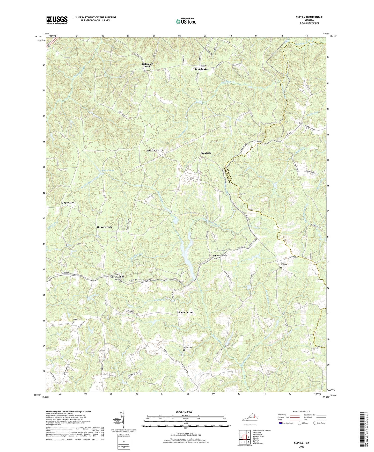 Supply Virginia US Topo Map Image