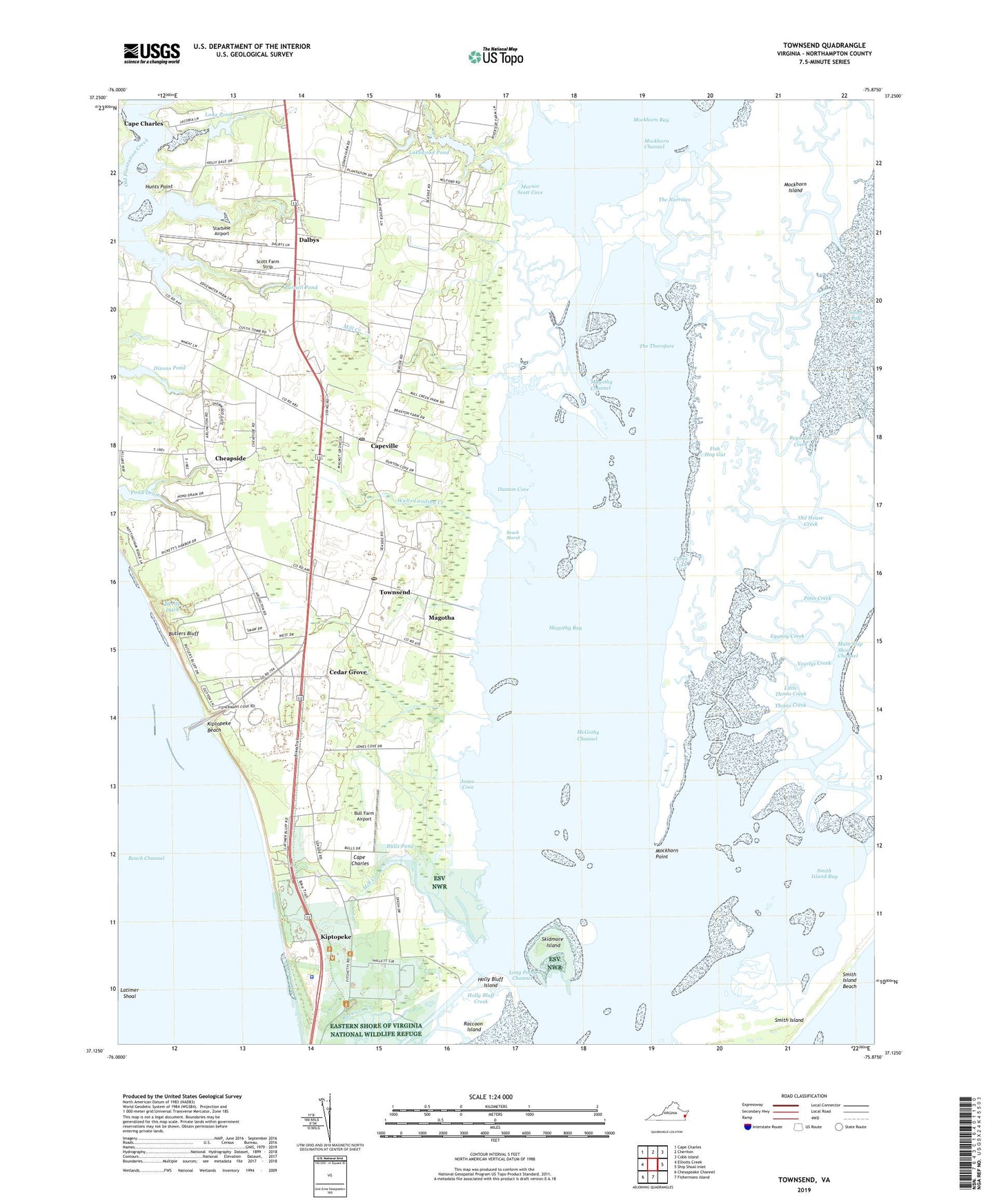 Townsend Virginia US Topo Map Image