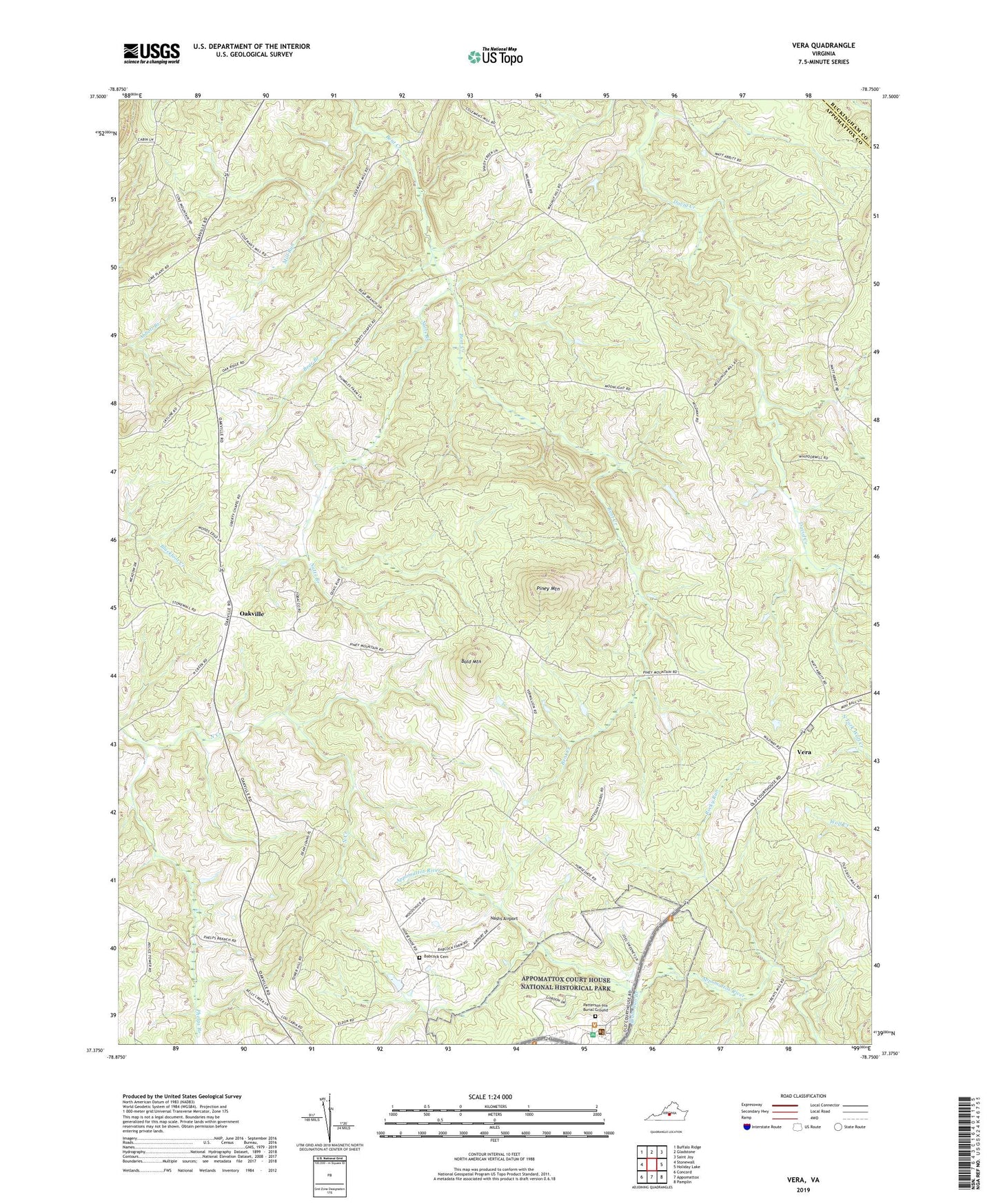Vera Virginia US Topo Map Image