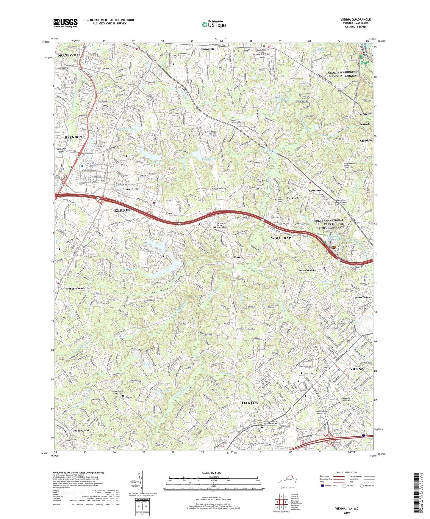Vienna Virginia US Topo Map Image