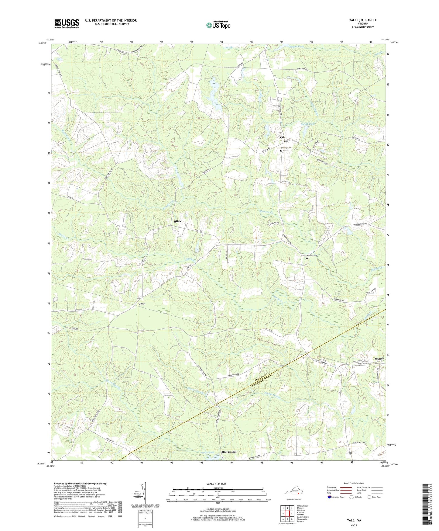 Yale Virginia US Topo Map Image