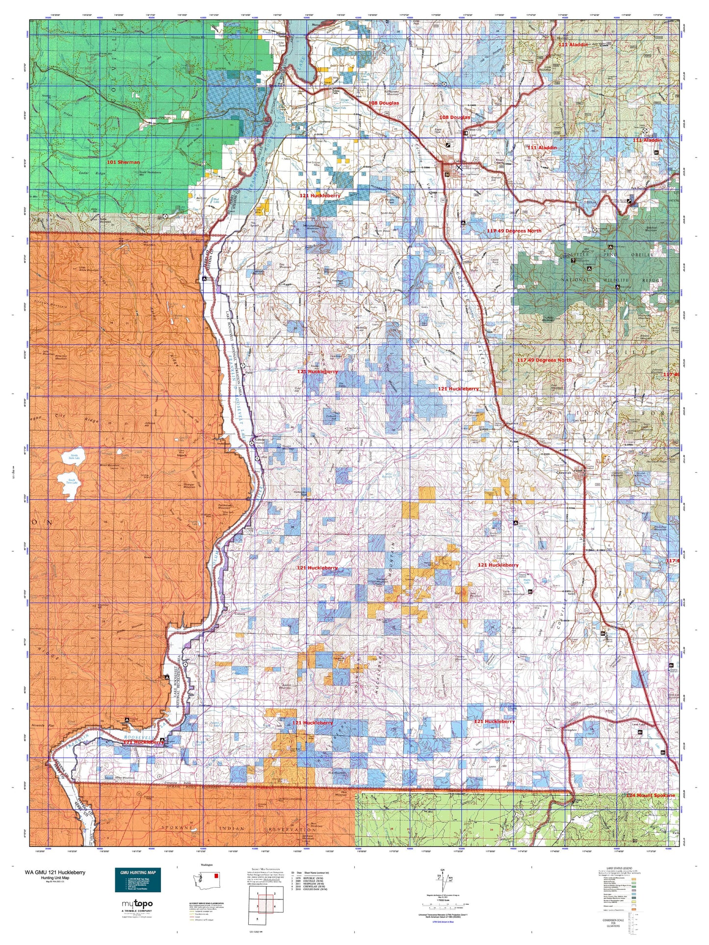 Washington GMU 121 Huckleberry Map Image