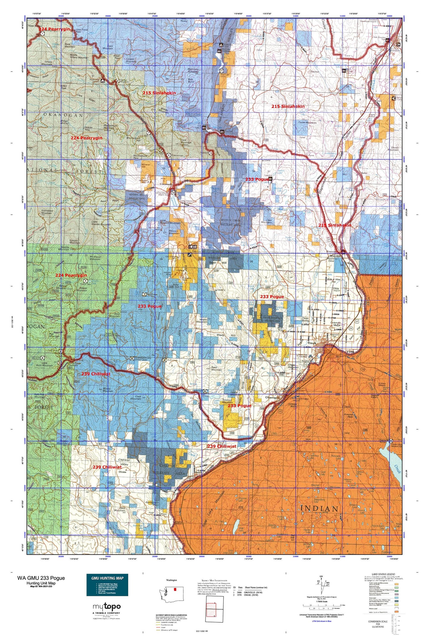 Washington GMU 233 Pogue Map Image